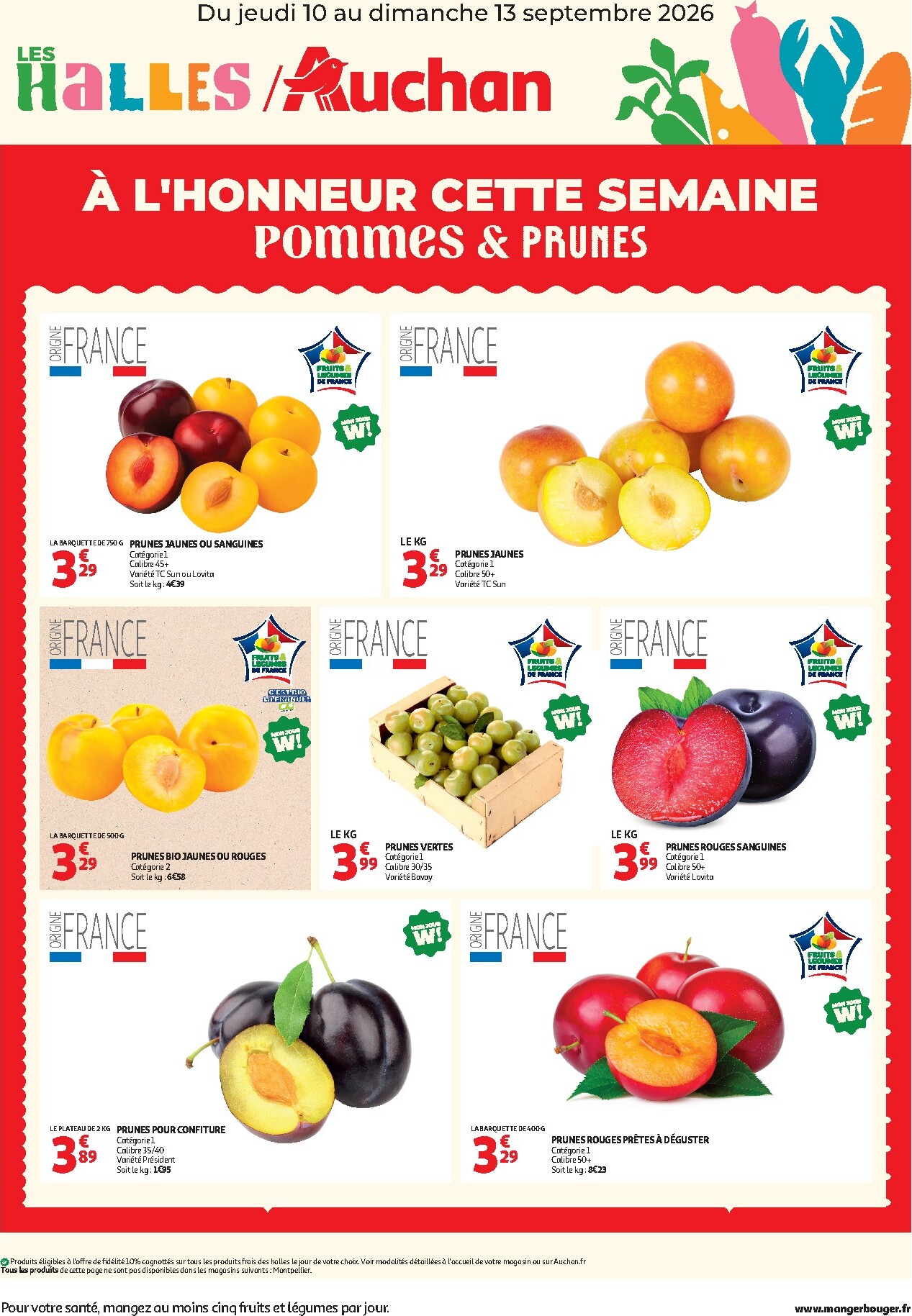 auchan - Current Auchan - À l'honneur cette semaine leaflet valid from de jeudi 10/09/2026 to du dimanche 13/09/2026