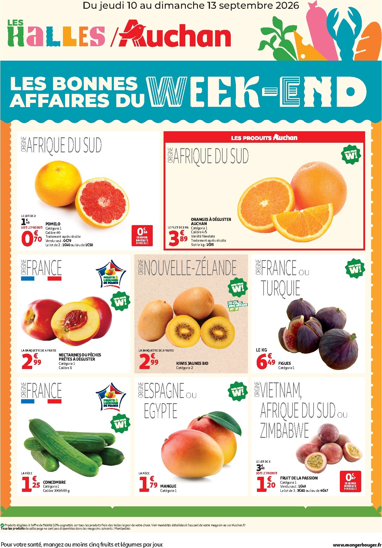 auchan - Current Auchan Hypermarché - Les bons plan du week end leaflet valid from de jeudi 10/09/2026 to du dimanche 13/09/2026
