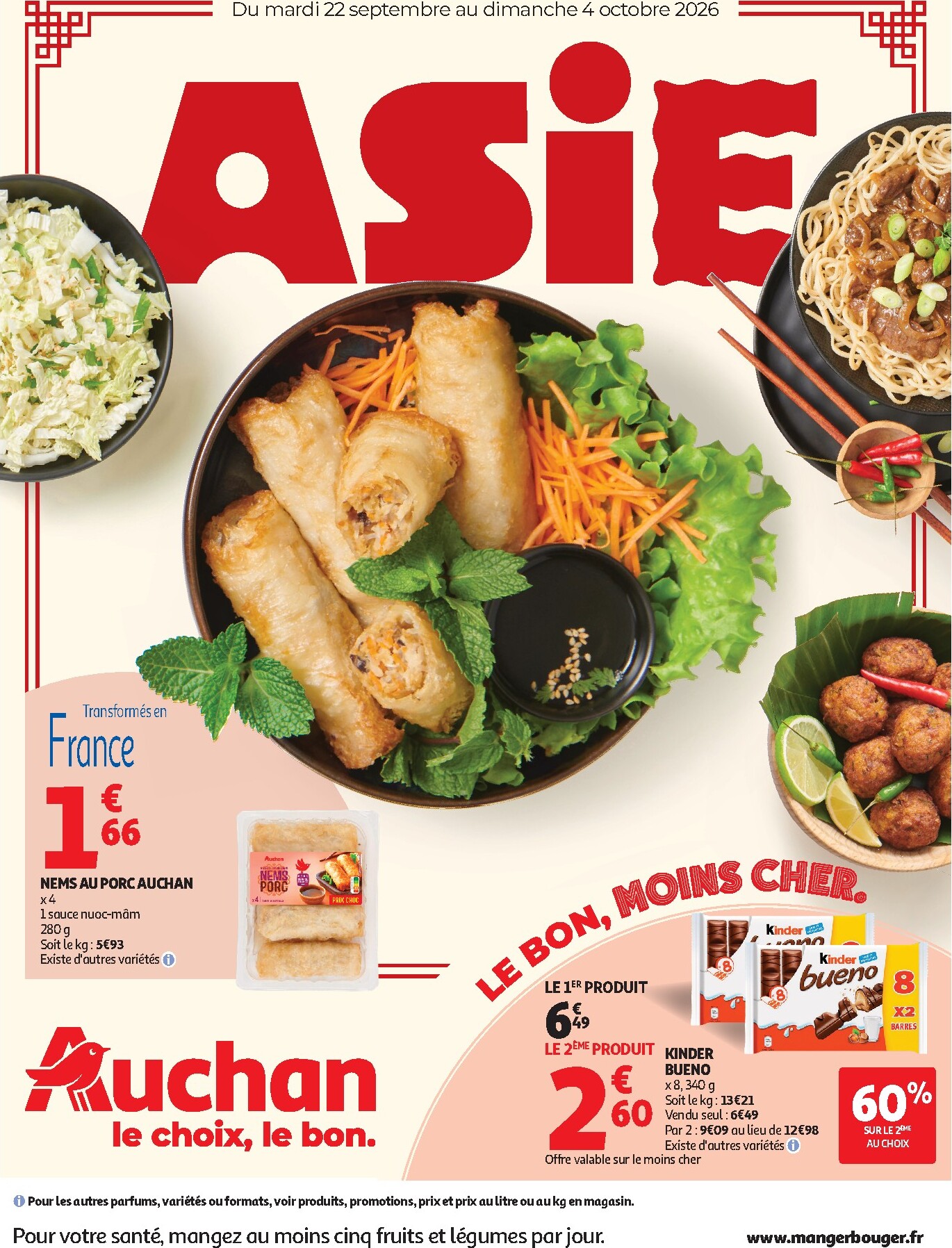 auchan - Flyer Auchan pour la semaine prochaine du du mardi 22/09/2026 au du dimanche 04/10/2026