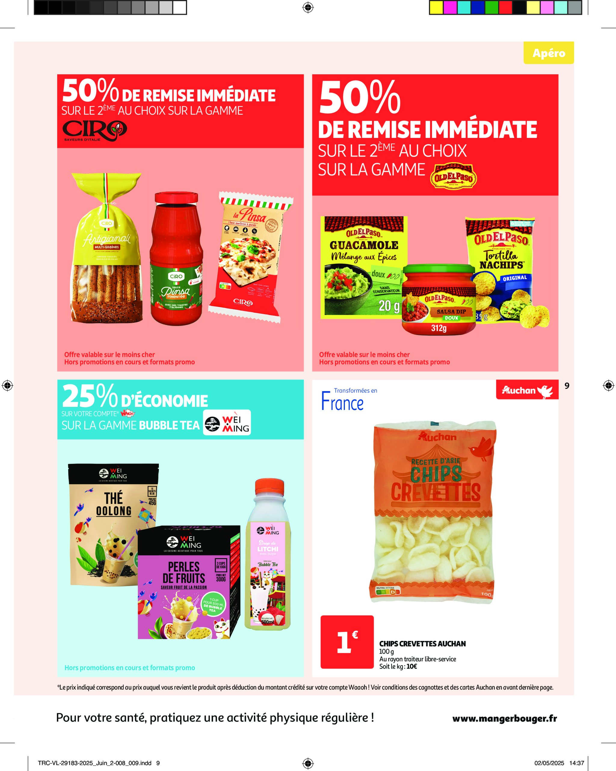 auchan - Catalogue Auchan - L'apéro, ça n'a pas de prix. Ou un tout petit. valable du 10/06 au 22/06 - page: 9