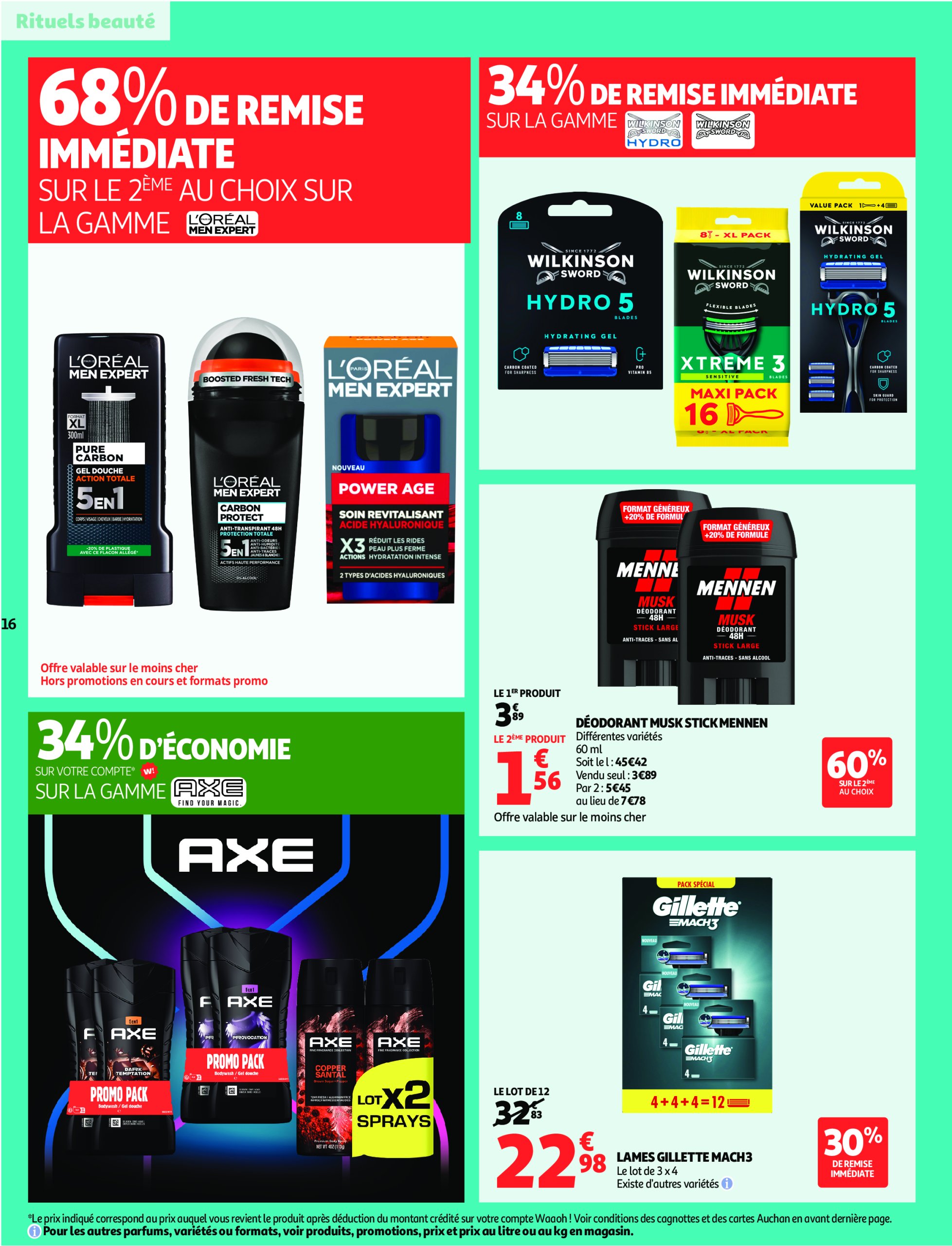 auchan - Catalogue Auchan - Remises en beauté valable du 17/06 au 29/06 - page: 16 auchan - Catalogue Auchan - Remises en beauté valable du 17/06 au 29/06 - page: 16