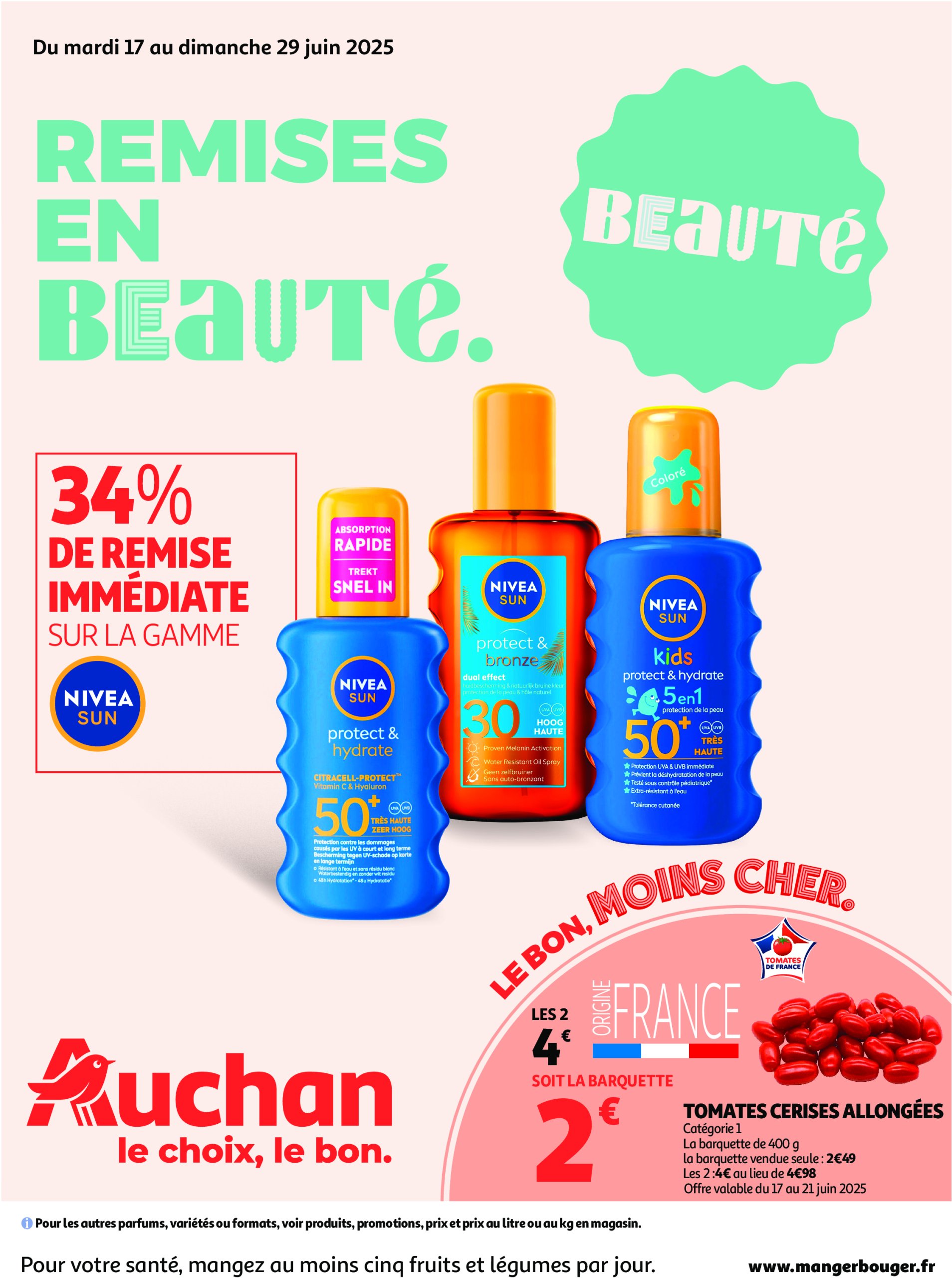 auchan - Catalogue Auchan - Remises en beauté valable du 17/06 au 29/06
