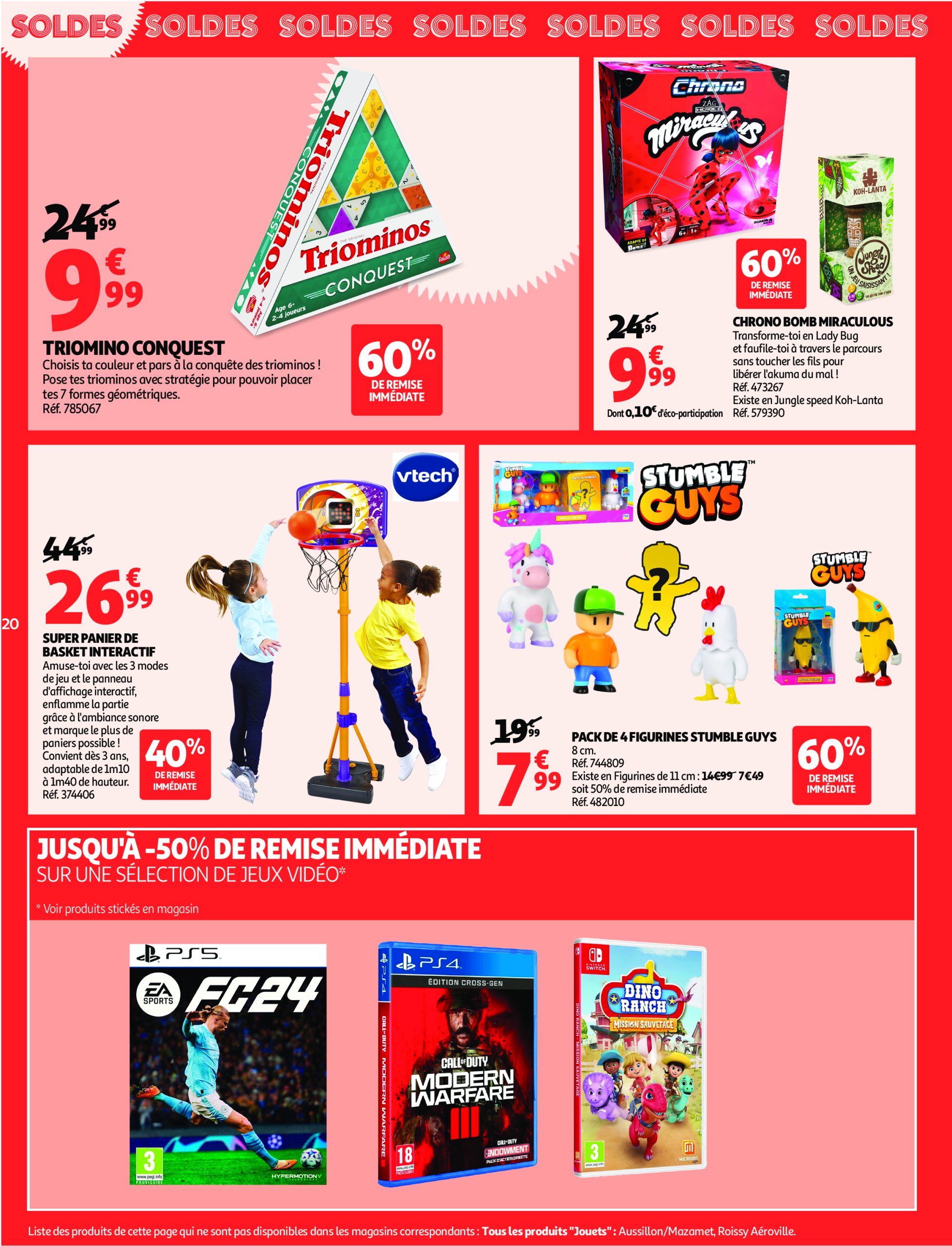 auchan - Catalogue Auchan - Soldes: jusqu'à -70% ! valable du 25/06 au 22/07 - page: 20