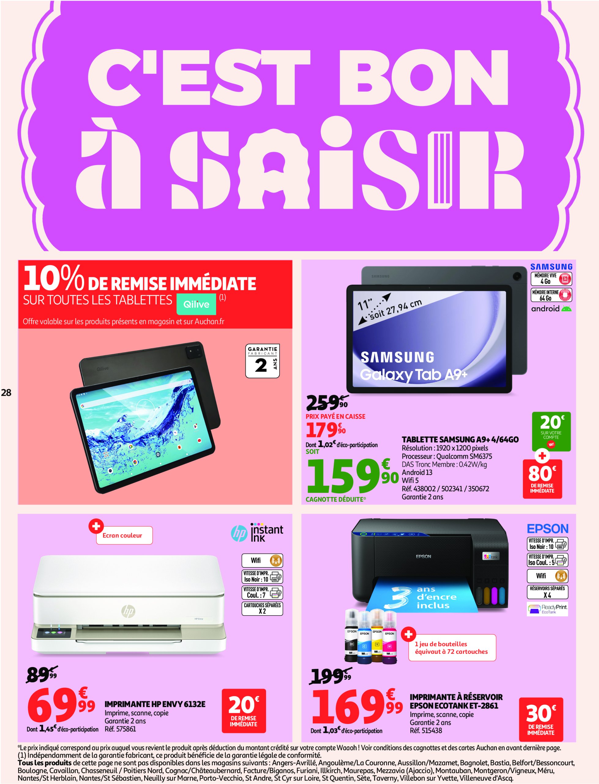 auchan - Catalogue Auchan - Soldes: jusqu'à -70% ! valable du 25/06 au 22/07 - page: 28