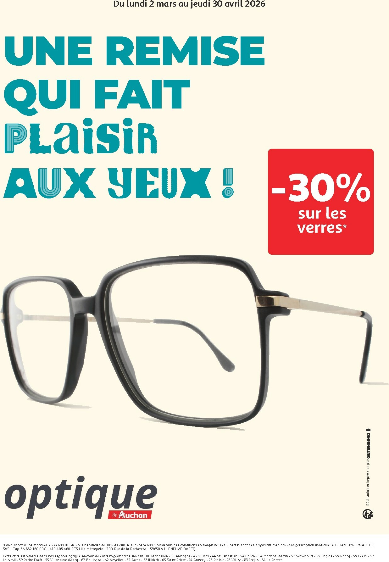 auchan - Catalogue Auchan - Promos optique valable du 02/03/2025 au 30/04/2026