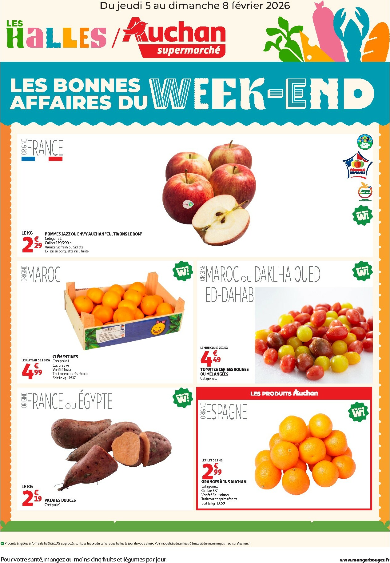 auchan - Catalogue Auchan supermarché - Les bons plans du week-end dans votre super ! valable du 05/02/2026 au 08/02/2026 - page: 1