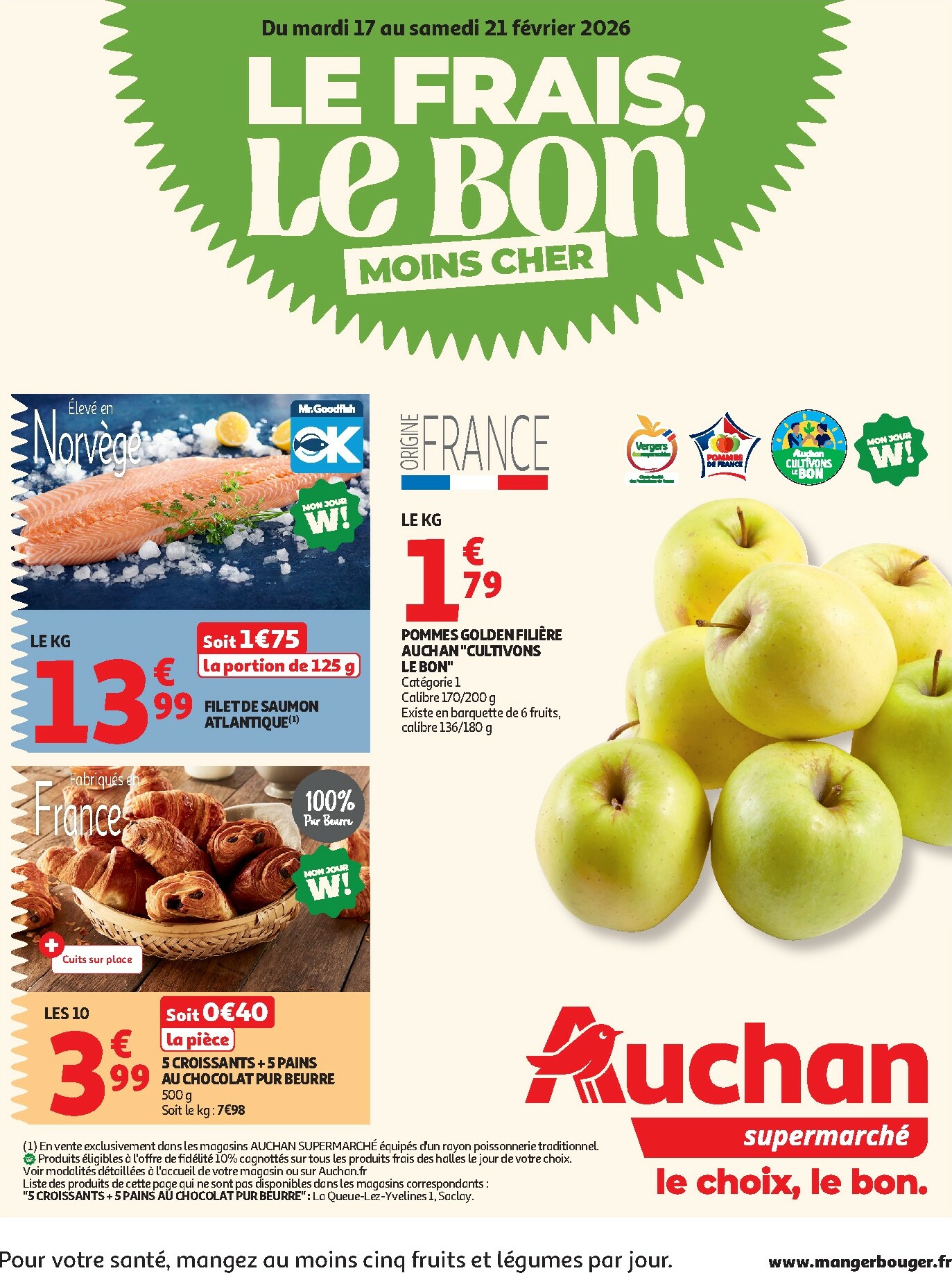 auchan - Catalogue Auchan Supermarché - Produits frais valable du 17/02/2026 au 21/02/2026