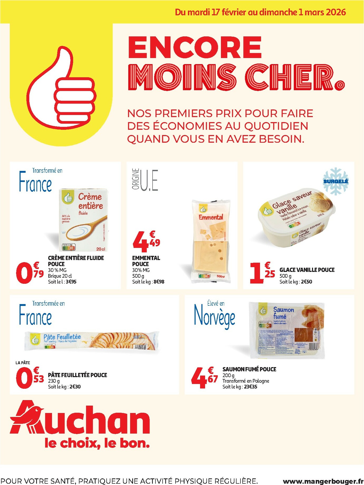 auchan - Catalogue Auchan - Petits prix marque Pouce valable du 17/02/2026 au 01/03/2026