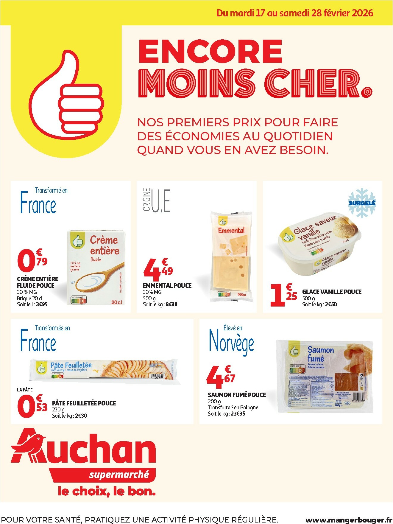 auchan - Catalogue Auchan Supermarché - Marque Pouce supers valable du 17/02/2026 au 28/02/2026 - page: 1