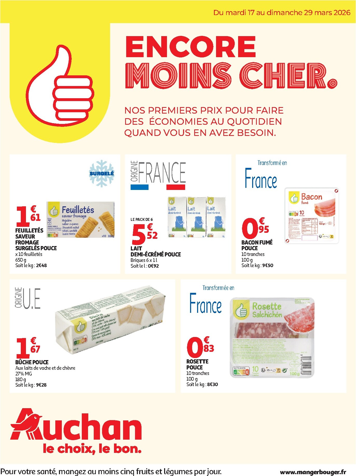 auchan - Catalogue Auchan - Petits prix marque Pouce valable du 17/03/2026 au 29/03/2026