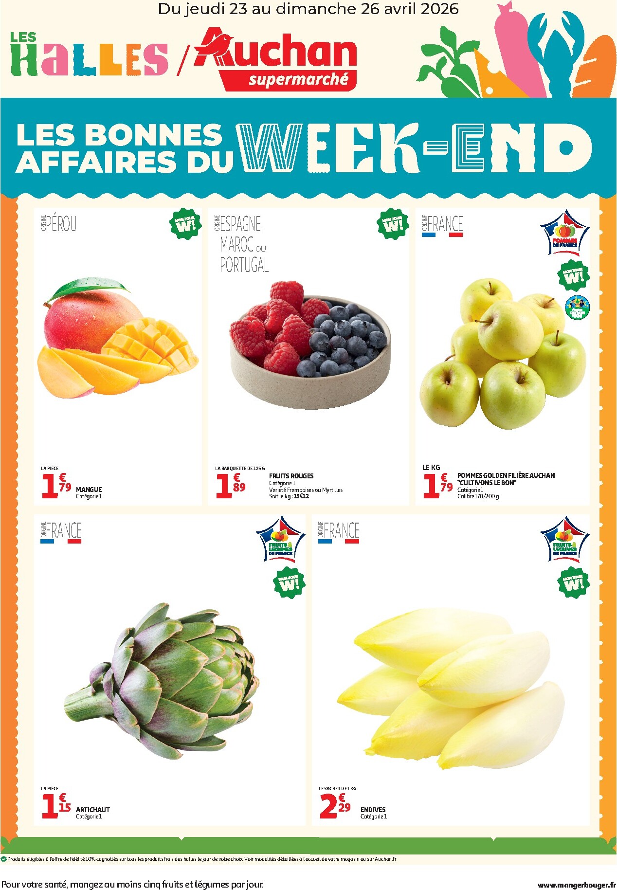 auchan - Current Auchan Supermarché - Les bons plans du week-end leaflet valid from de jeudi 23/04/2026 to du dimanche 26/04/2026