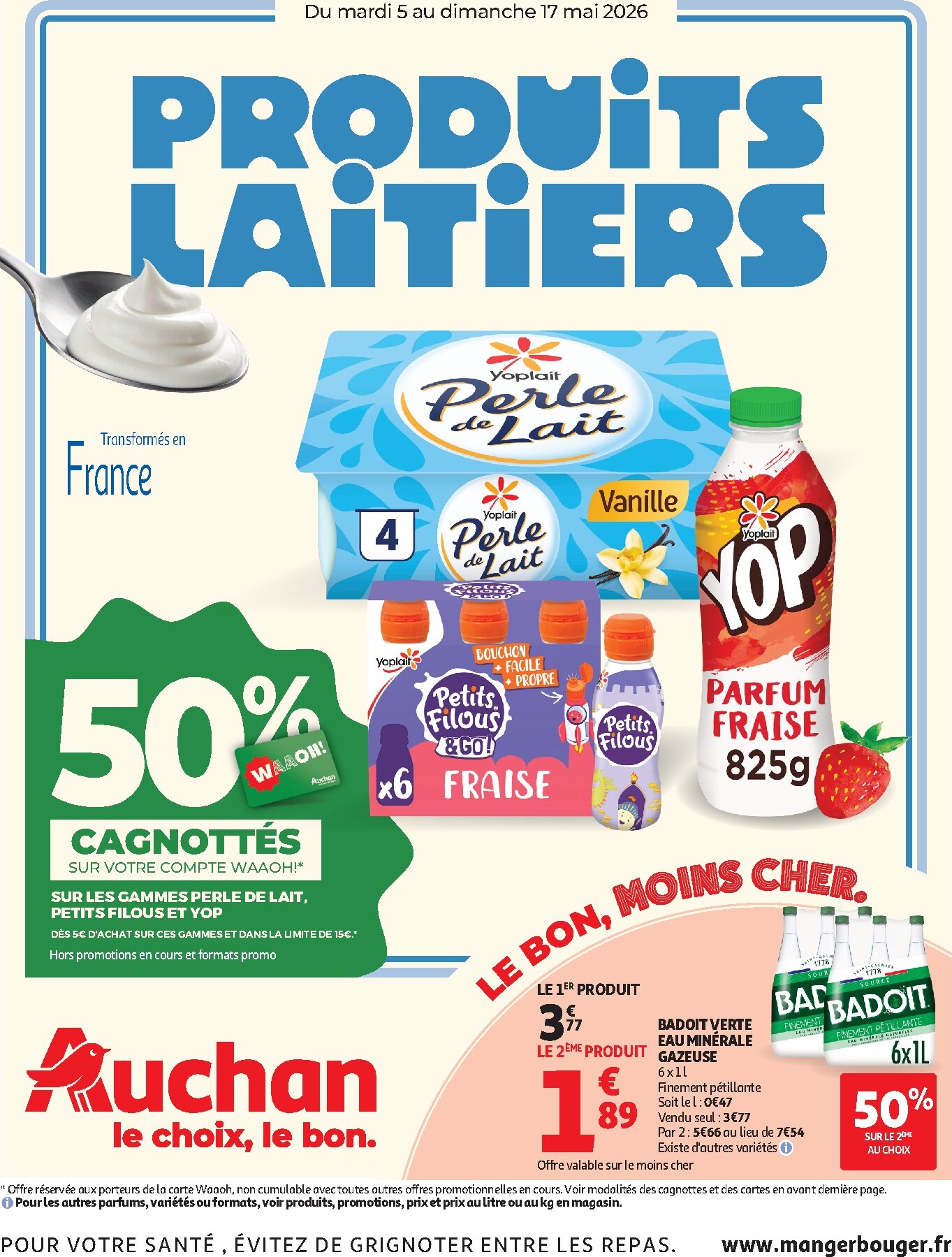 auchan - Flyer Auchan - Produits laitiers pour la semaine prochaine du du mardi 05/05/2026 au du dimanche 17/05/2026