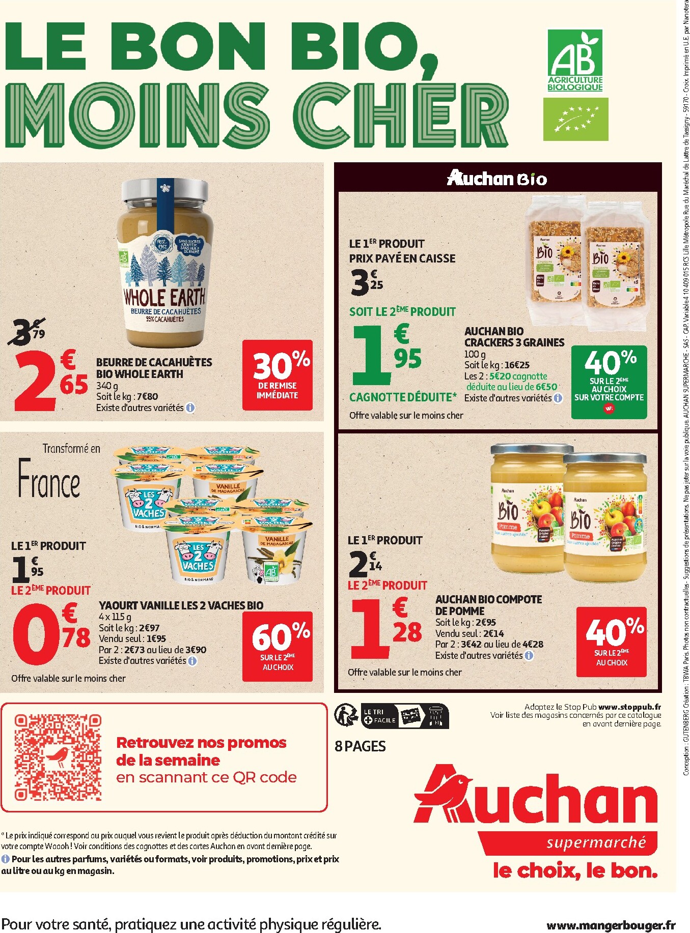 auchan - Flyer Auchan Supermarché - Sélection bio pour la semaine prochaine du du mardi 05/05/2026 au du samedi 16/05/2026 - page: 8