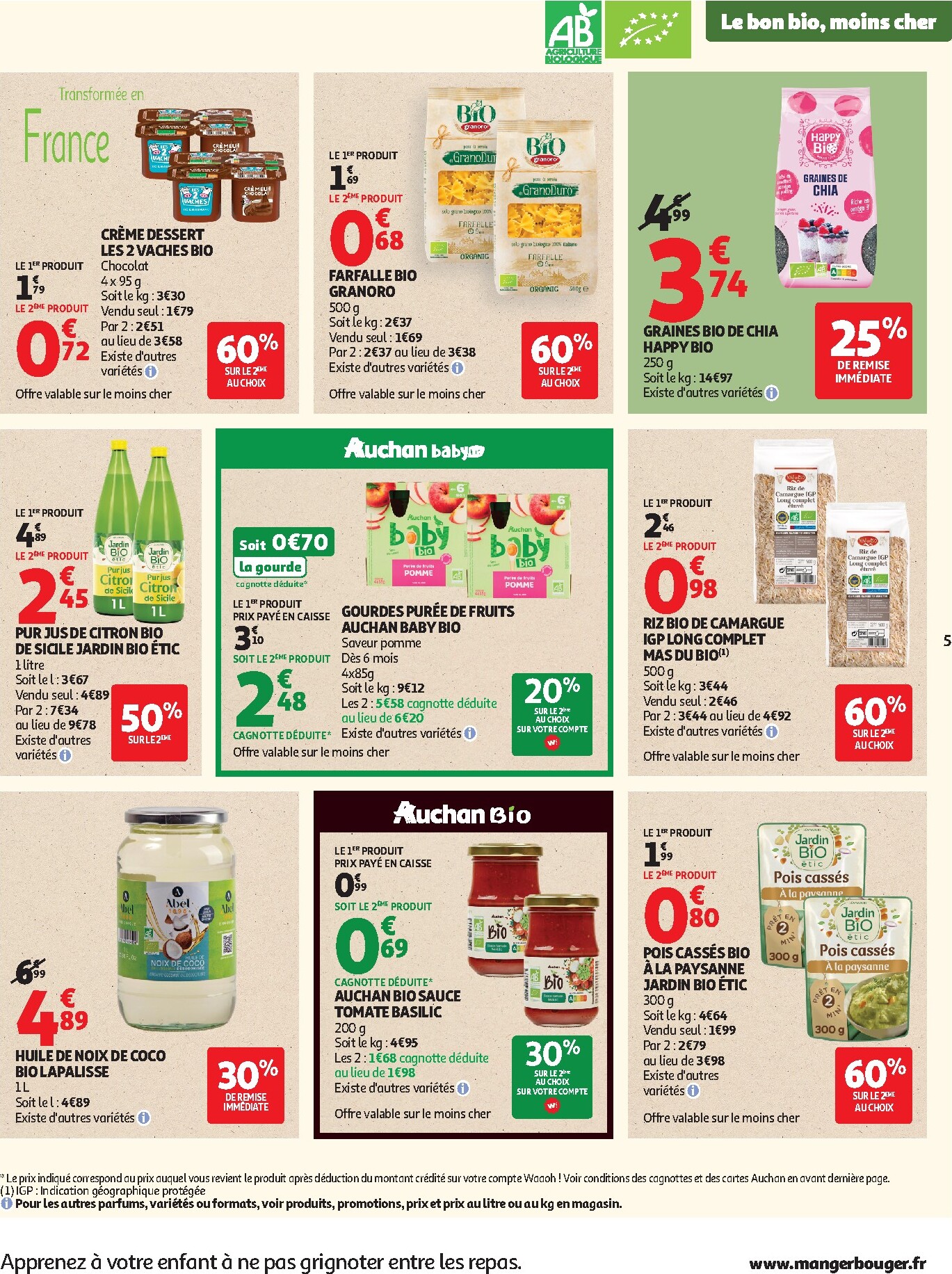 auchan - Flyer Auchan Supermarché - Sélection bio pour la semaine prochaine du du mardi 05/05/2026 au du samedi 16/05/2026 - page: 5