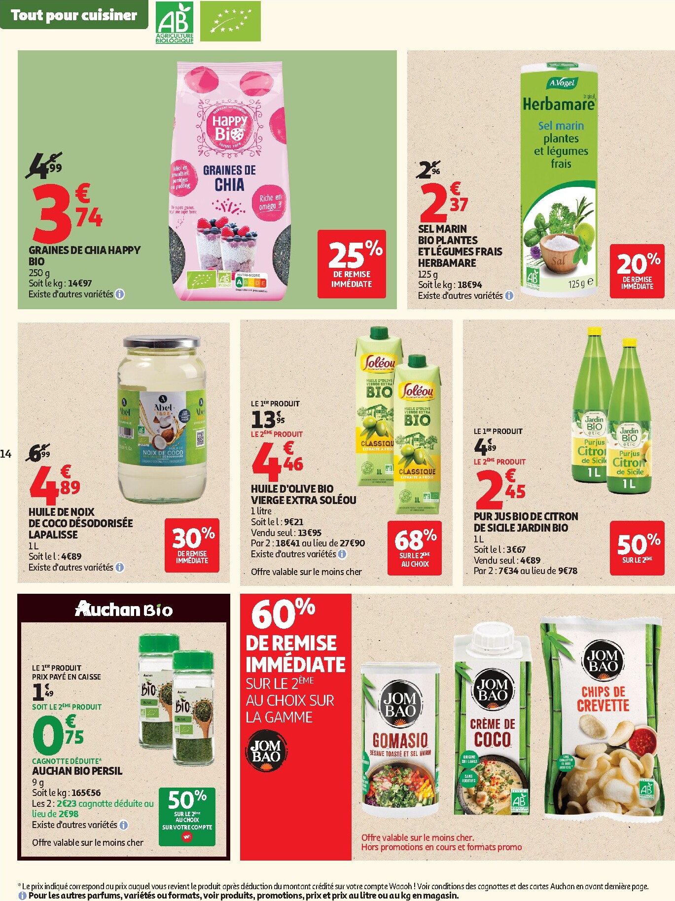 auchan - Flyer Auchan - Sélection bio pour la semaine prochaine du du mardi 05/05/2026 au du dimanche 17/05/2026 - page: 14
