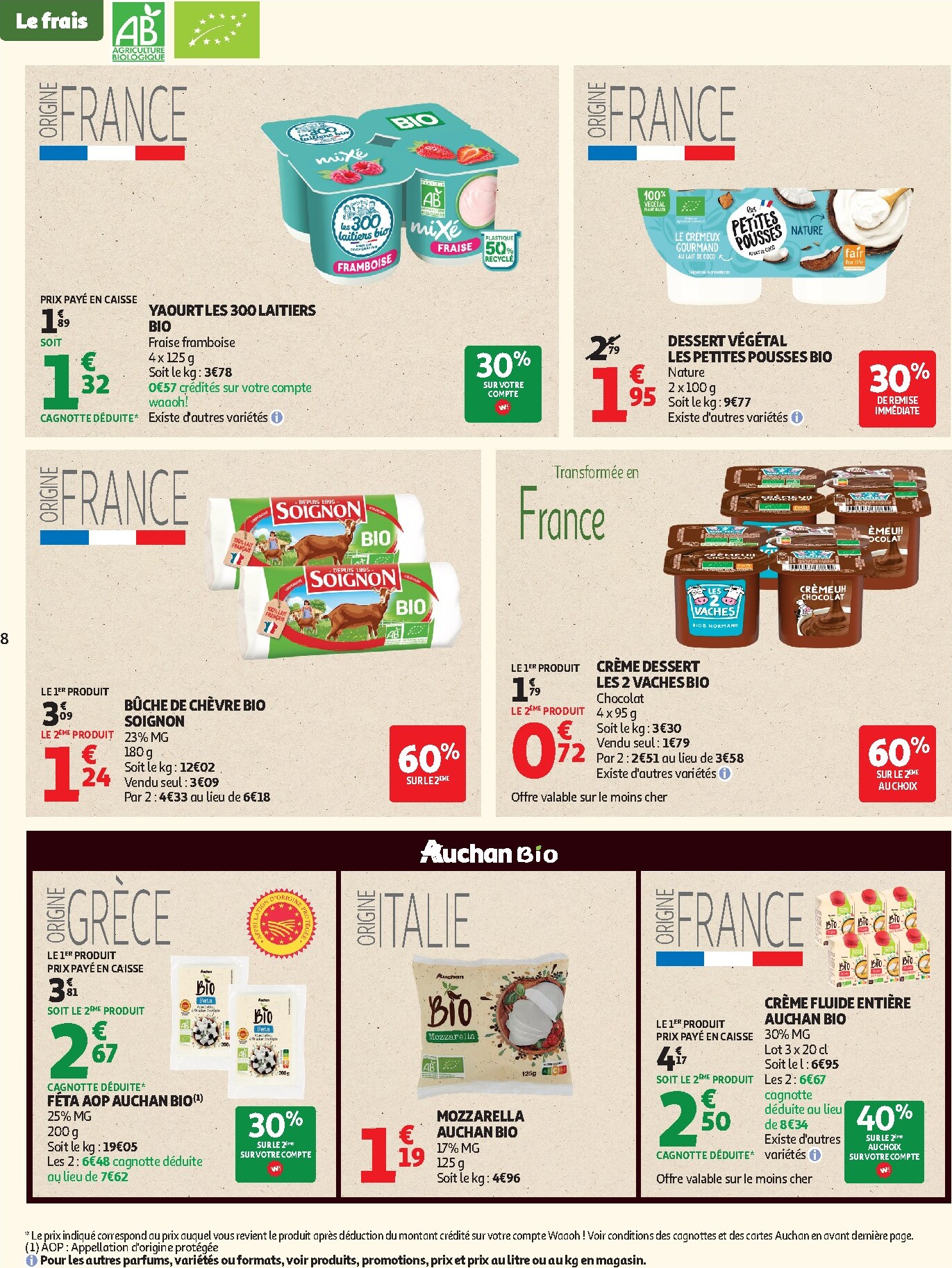 auchan - Flyer Auchan - Sélection bio pour la semaine prochaine du du mardi 05/05/2026 au du dimanche 17/05/2026 - page: 8