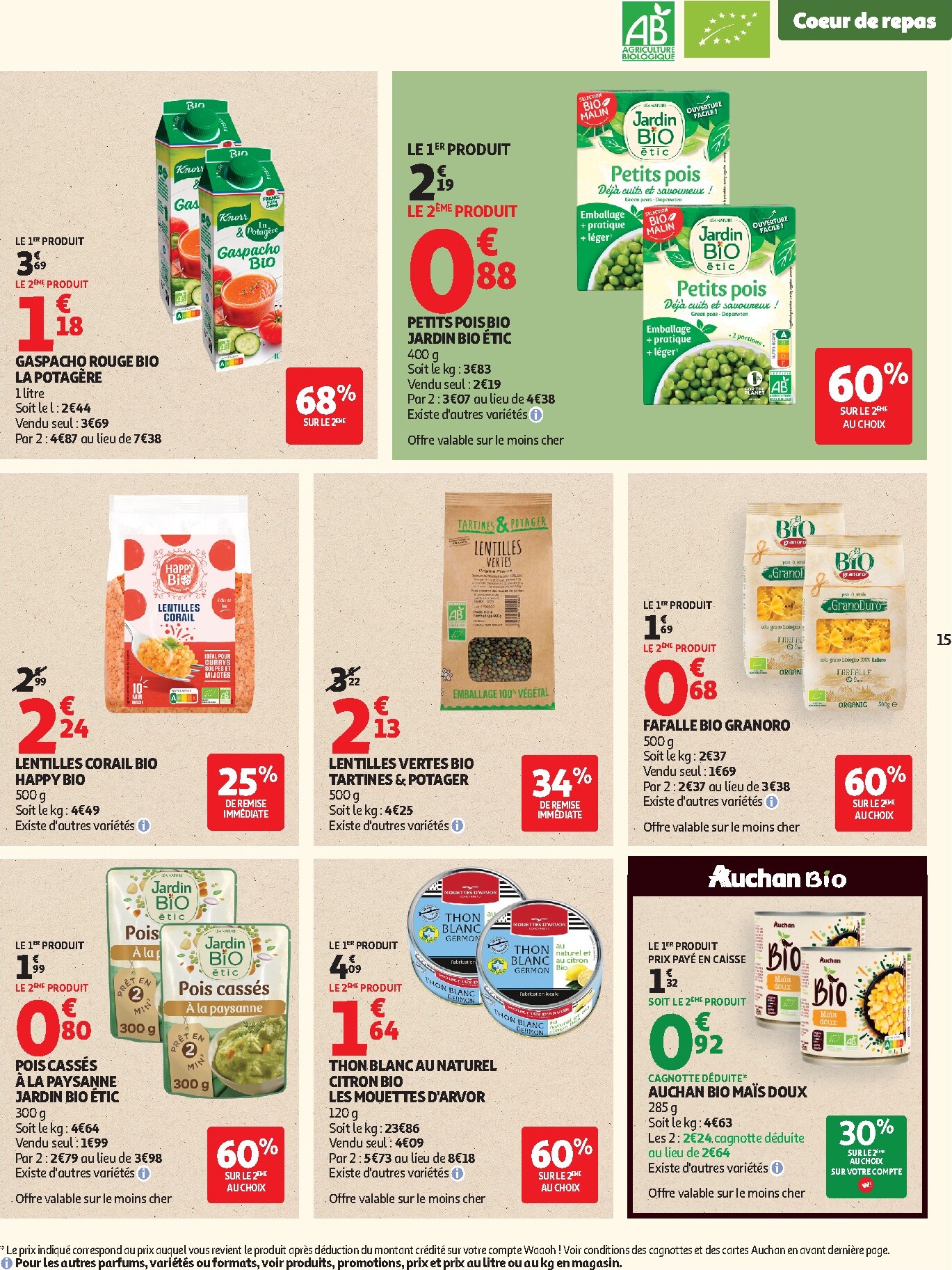 auchan - Flyer Auchan - Sélection bio pour la semaine prochaine du du mardi 05/05/2026 au du dimanche 17/05/2026 - page: 15