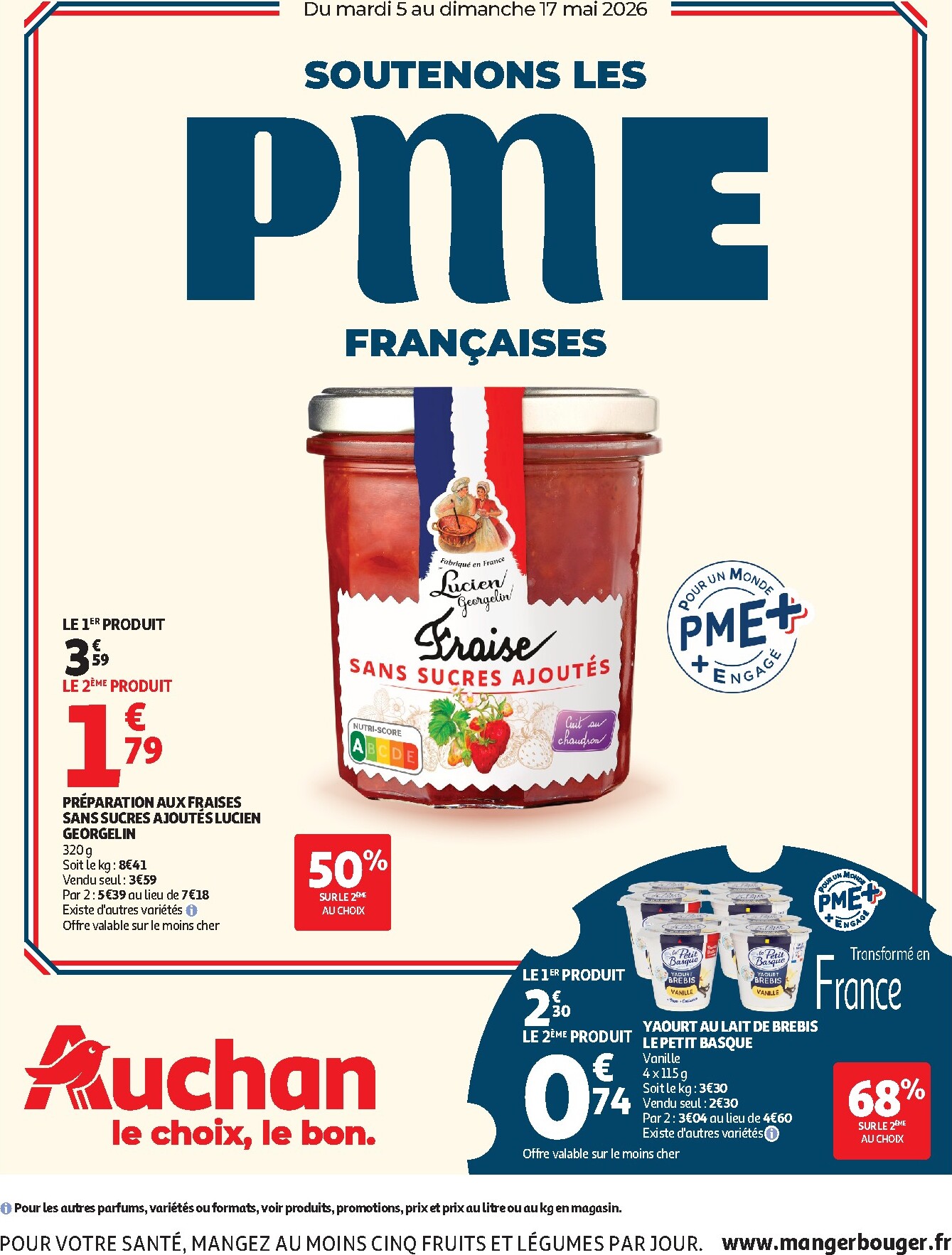 auchan - Flyer Auchan - Soutenous les PME Françaises pour la semaine prochaine du du mardi 05/05/2026 au du dimanche 17/05/2026