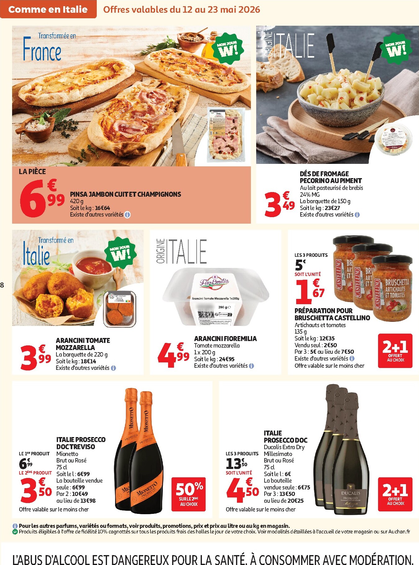auchan - Flyer Auchan Supermarché - Saveurs Italie supers pour la semaine prochaine du du mardi 12/05/2026 au du samedi 16/05/2026 - page: 8