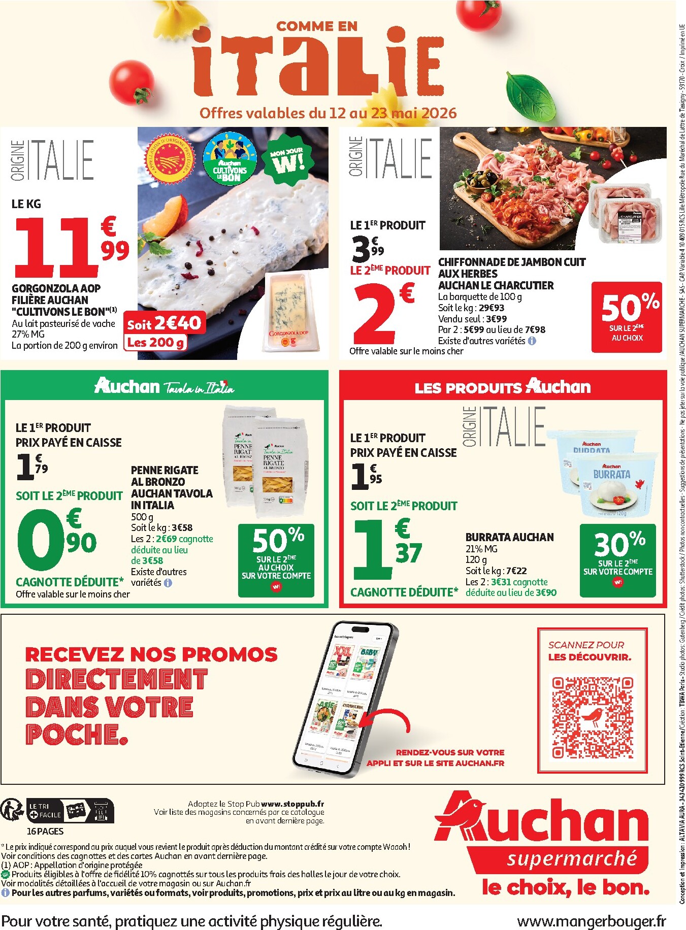 auchan - Flyer Auchan Supermarché - Saveurs Italie supers pour la semaine prochaine du du mardi 12/05/2026 au du samedi 16/05/2026 - page: 16