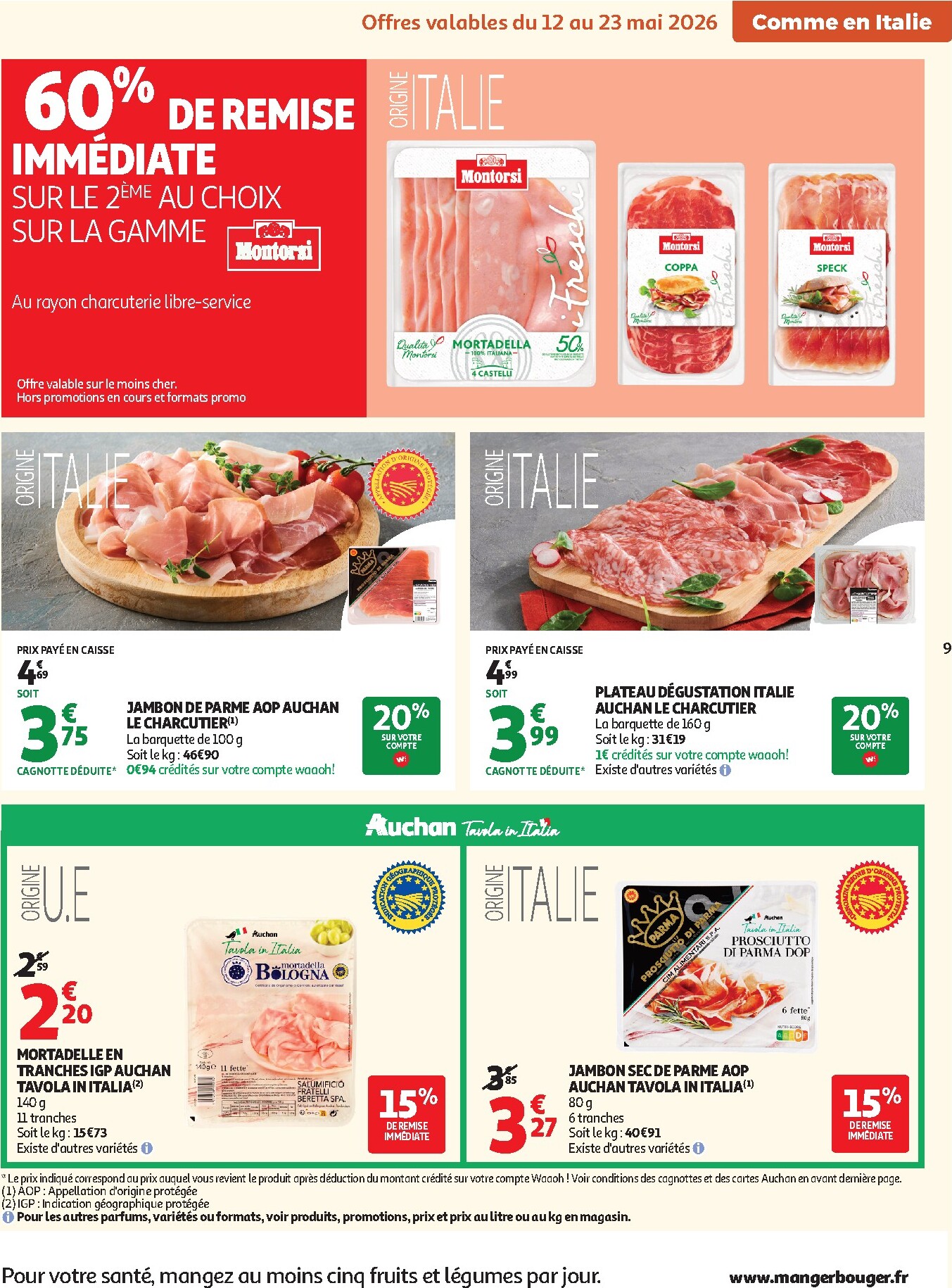 auchan - Flyer Auchan Supermarché - Saveurs Italie supers pour la semaine prochaine du du mardi 12/05/2026 au du samedi 16/05/2026 - page: 9
