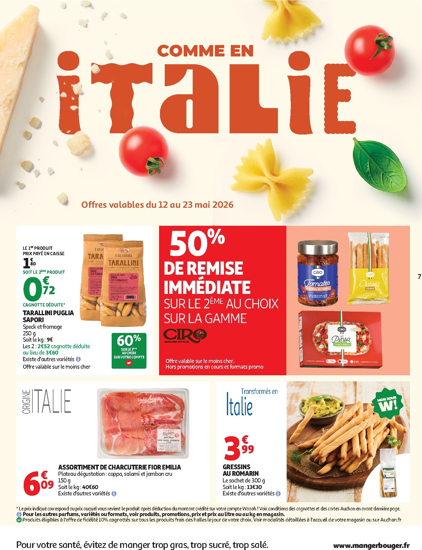auchan - Flyer Auchan Supermarché - Saveurs Italie supers pour la semaine prochaine du du mardi 12/05/2026 au du samedi 16/05/2026 - page: 7