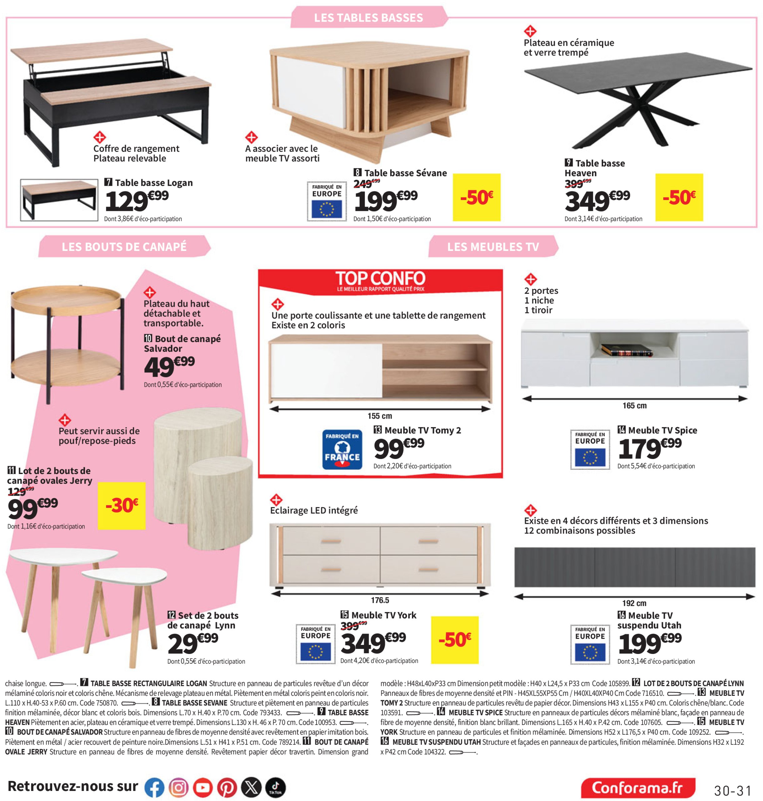 conforama - Catalogue Conforama valable du 10/06 au 07/07 - page: 31 conforama - Catalogue Conforama valable du 10/06 au 07/07 - page: 31