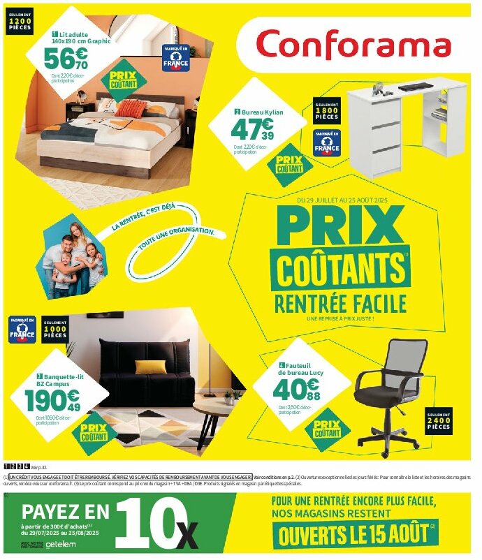 conforama - Catalogue Conforama valable du 29/07 au 25/08