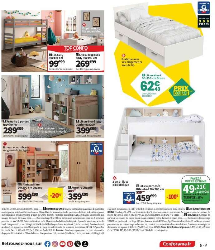 conforama - Catalogue Conforama valable du 29/07 au 25/08 - page: 9