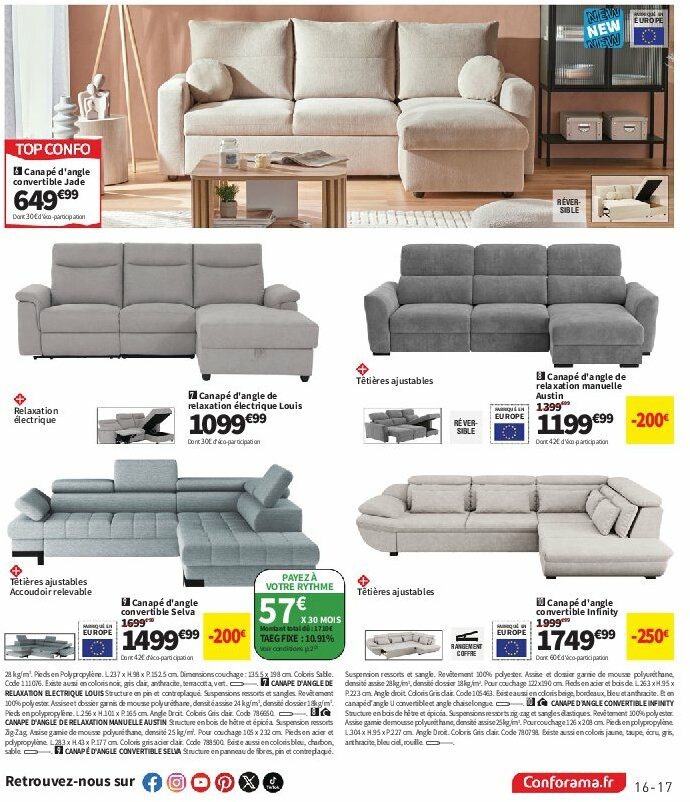 conforama - Catalogue Conforama valable du 29/07 au 25/08 - page: 17