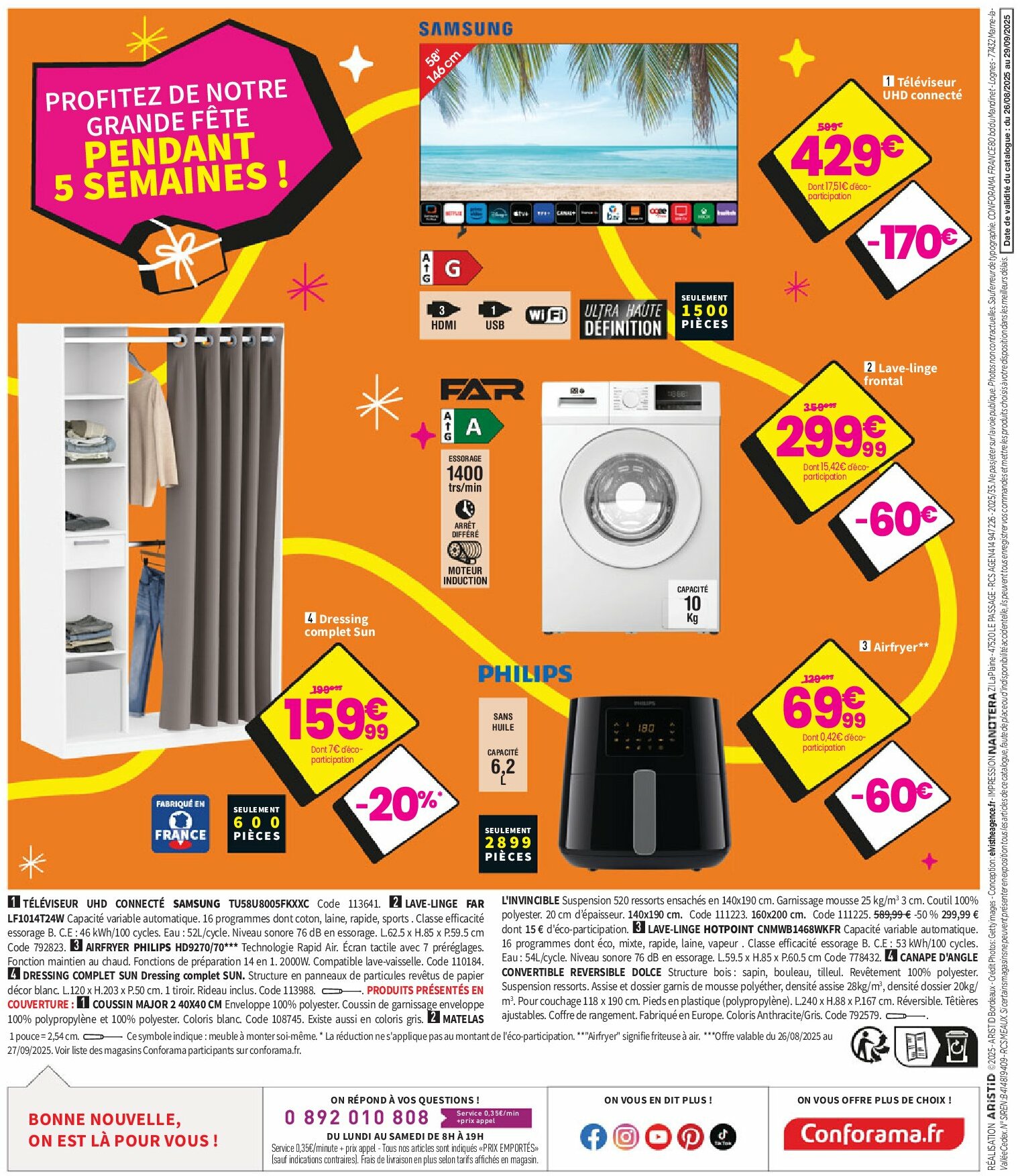 conforama - Catalogue Conforama valable du 26/08 au 29/09 - page: 44