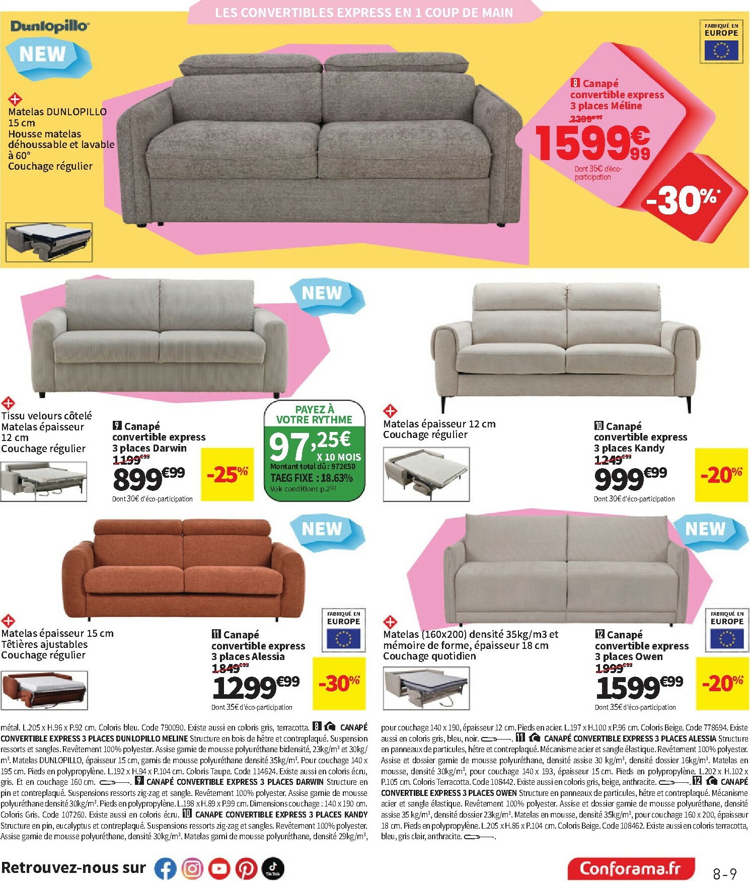 conforama - Catalogue Conforama valable du 30/09 au 27/10 - page: 9