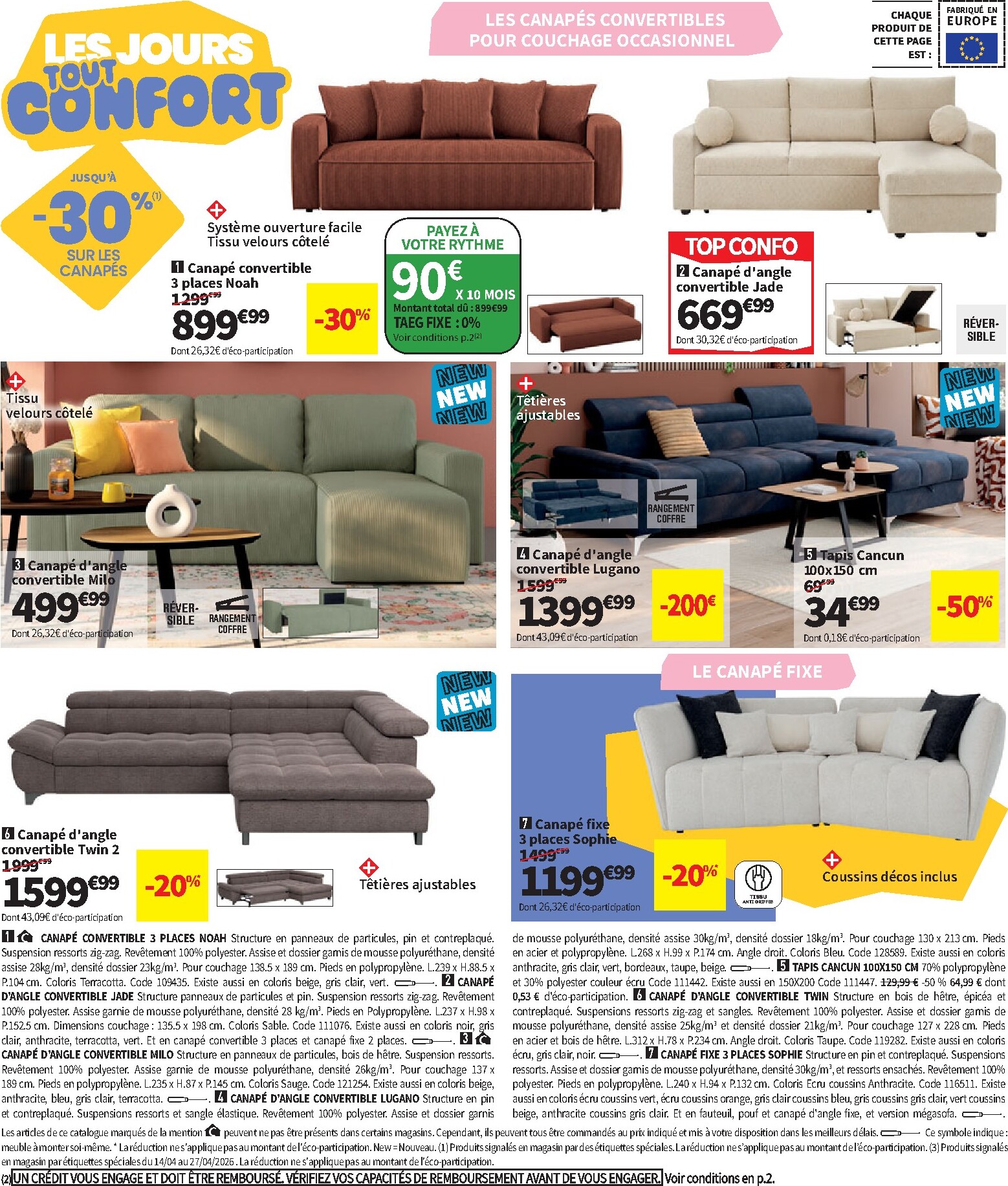 conforama - Current Conforama leaflet valid from du mardi 14/04/2026 to du lundi 18/05/2026 - page: 4