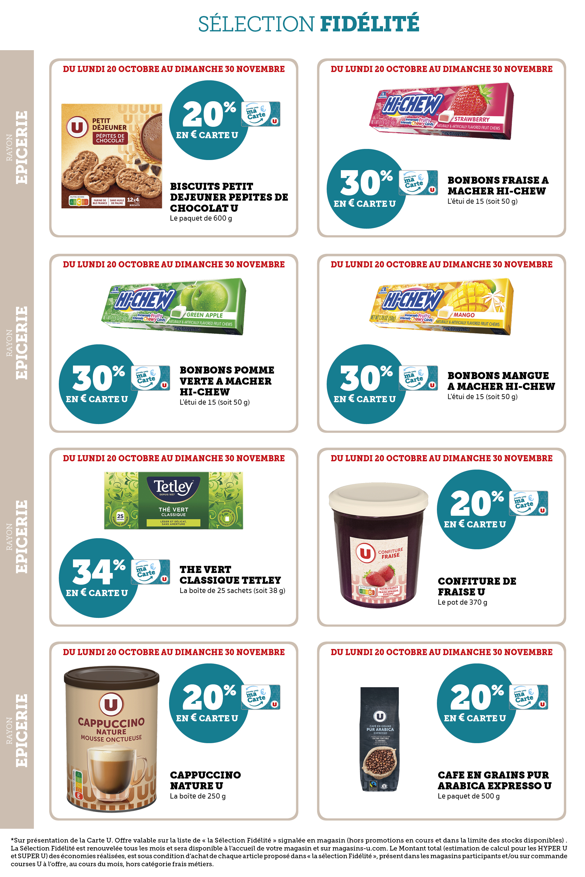 super-u - Catalogue Super U - Ma sélection Carte U valable du 20/10 au 30/11 - page: 22