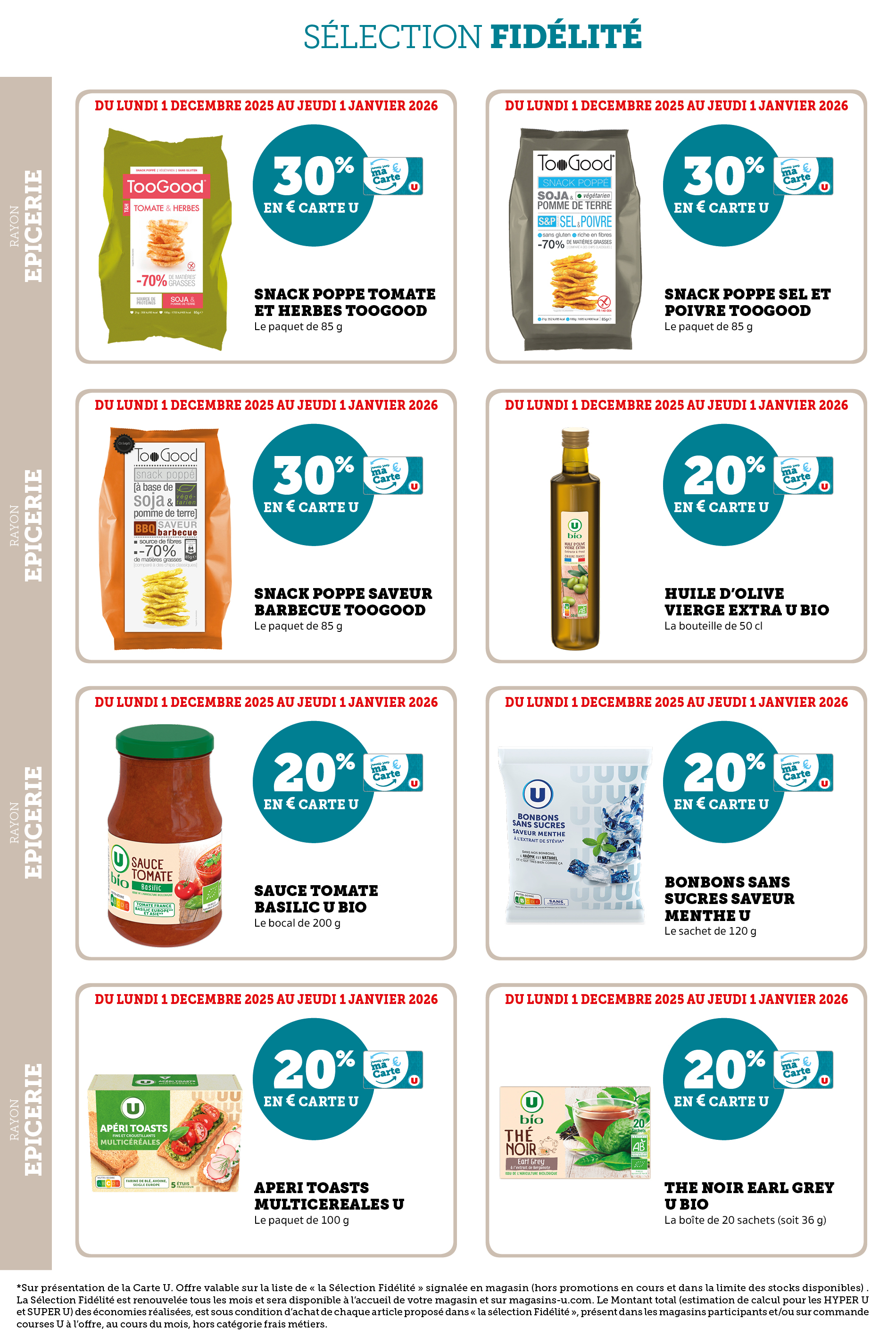 super-u - Catalogue Super U - Ma sélection Carte U décembre valable du 01/12 au 01/01 - page: 22