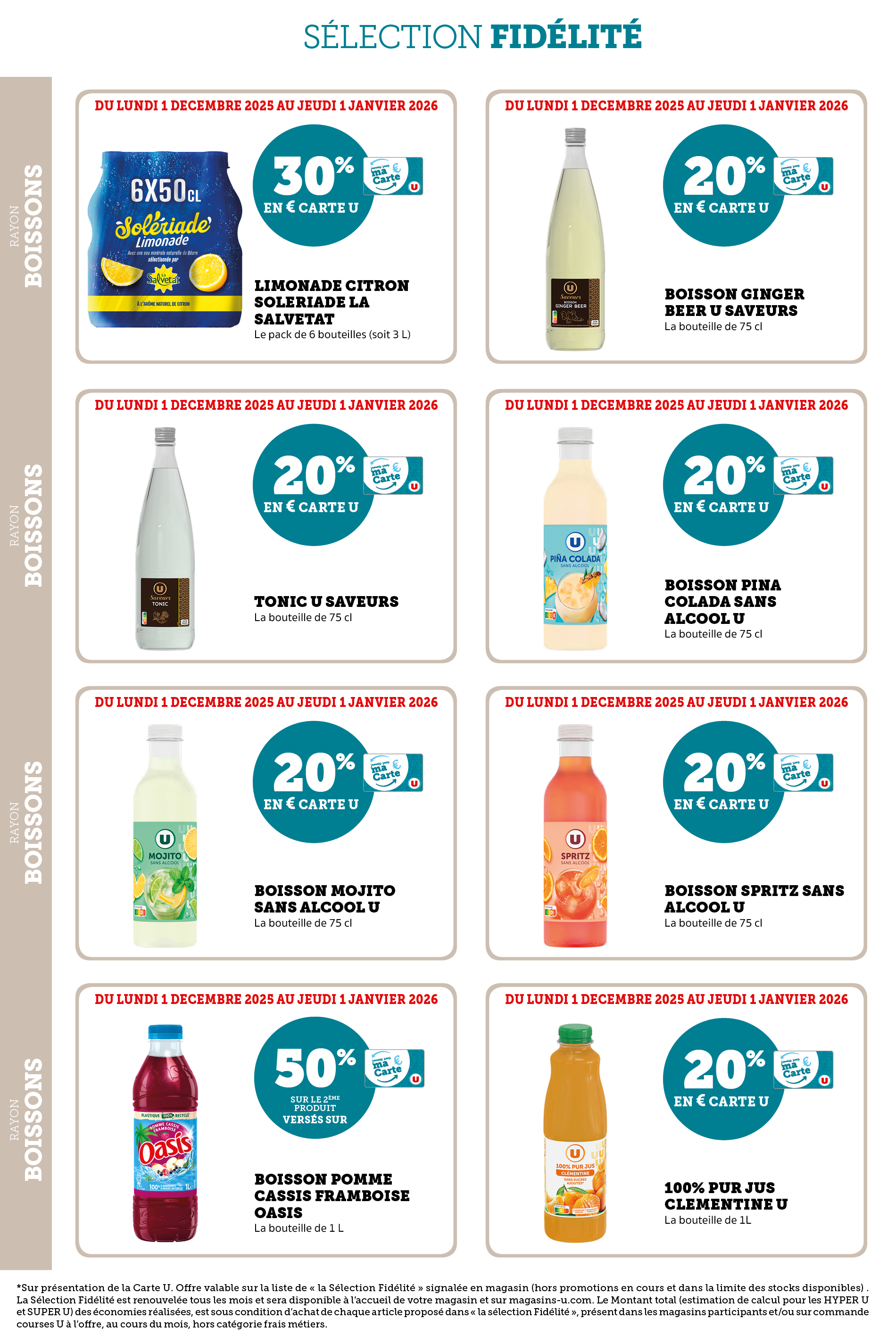 super-u - Catalogue Super U - Ma sélection Carte U décembre valable du 01/12 au 01/01 - page: 36