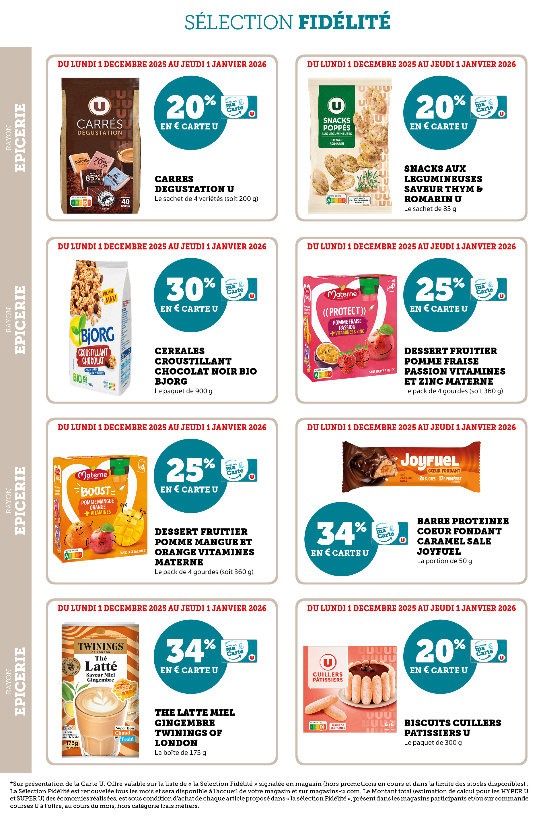 super-u - Catalogue Super U - Ma sélection Carte U décembre valable du 01/12 au 01/01 - page: 20