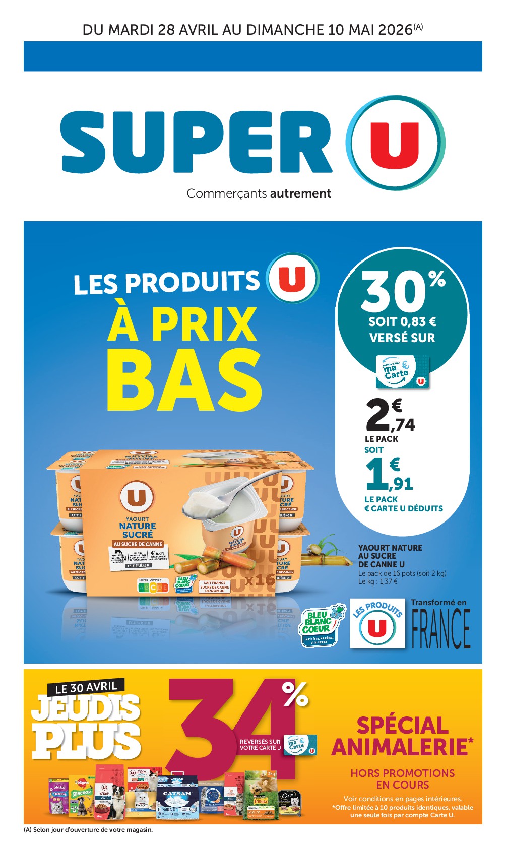 super-u - Prospectus Super U valide du du mardi 28/04/2026 au du dimanche 10/05/2026