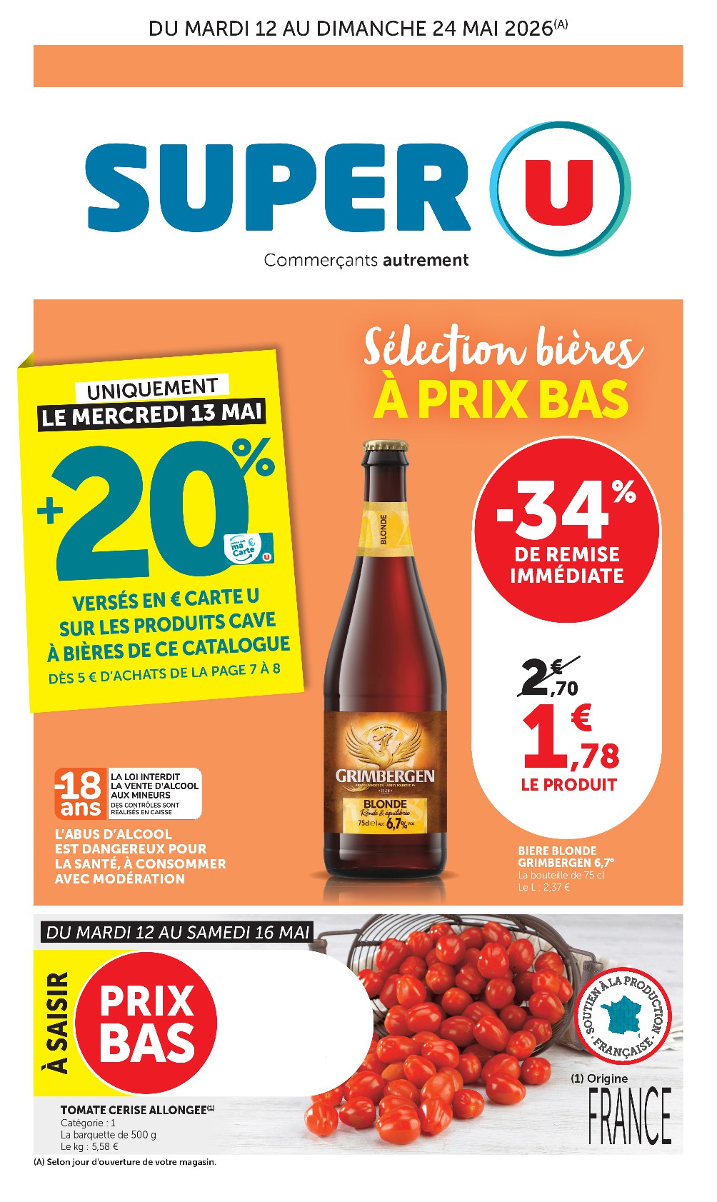 super-u - Flyer Super U pour la semaine prochaine du du mardi 12/05/2026 au du dimanche 24/05/2026 - page: 1
