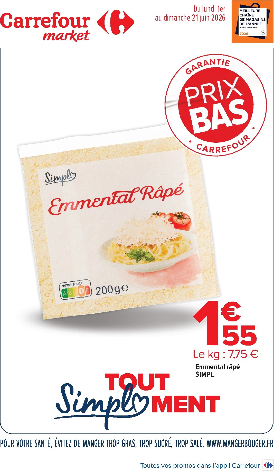 carrefour-market - Flyer Carrefour Market - Garantie prix bas – tout simpl’ment pour la semaine prochaine du du lundi 01/06/2026 au du dimanche 21/06/2026