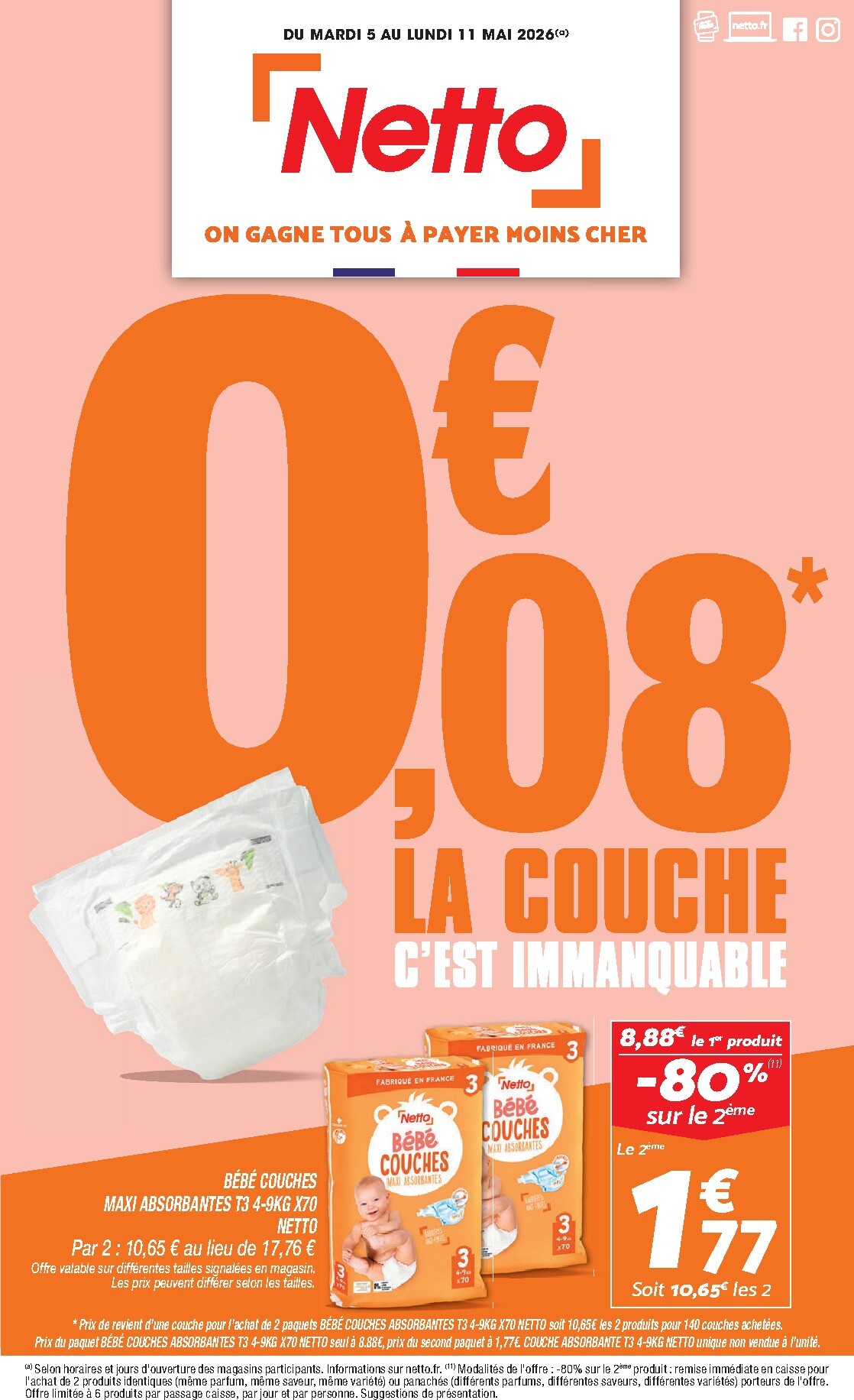 netto - Flyer Netto pour la semaine prochaine du du mardi 05/05/2026 au du lundi 11/05/2026