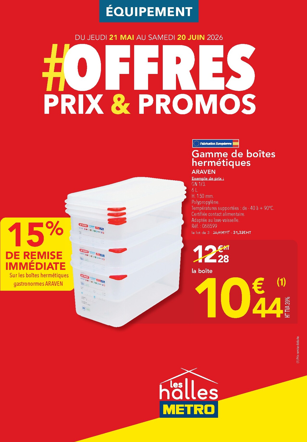 metro - Current Metro - Offres Prix & Promos Equipement leaflet valid from de jeudi 21/05/2026 to du samedi 20/06/2026