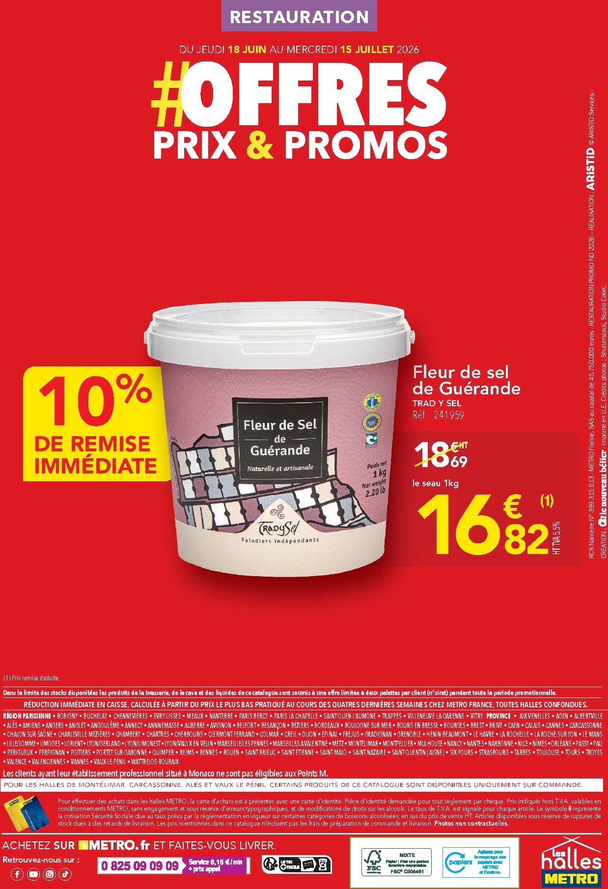metro - Current Metro - Offres Prix & Promos Restauration leaflet valid from de jeudi 18/06/2026 to du mercredi 15/07/2026 - page: 52