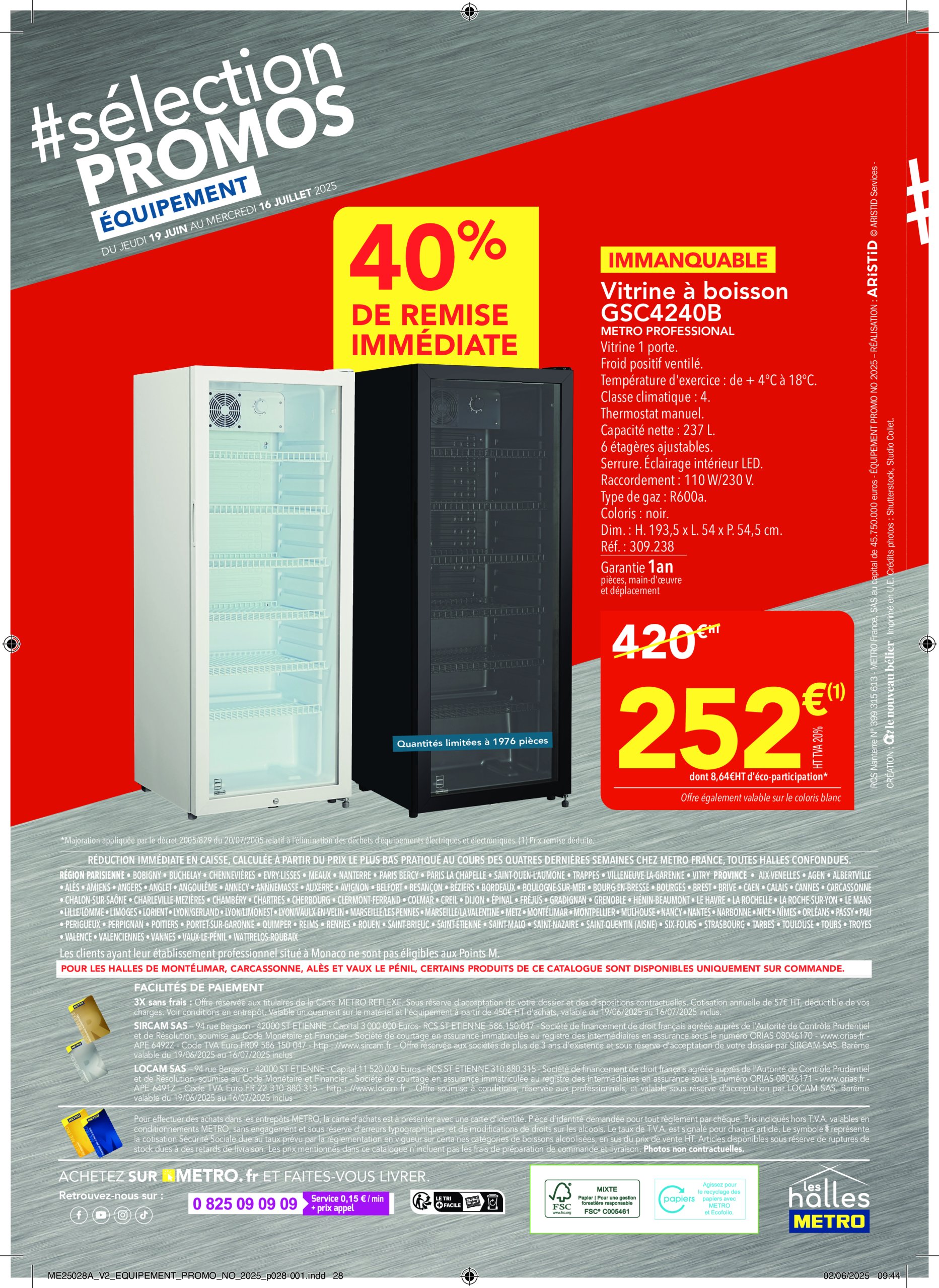 metro - Catalogue Metro - Sélection Equipement valable du 19/06 au 16/07 - page: 28