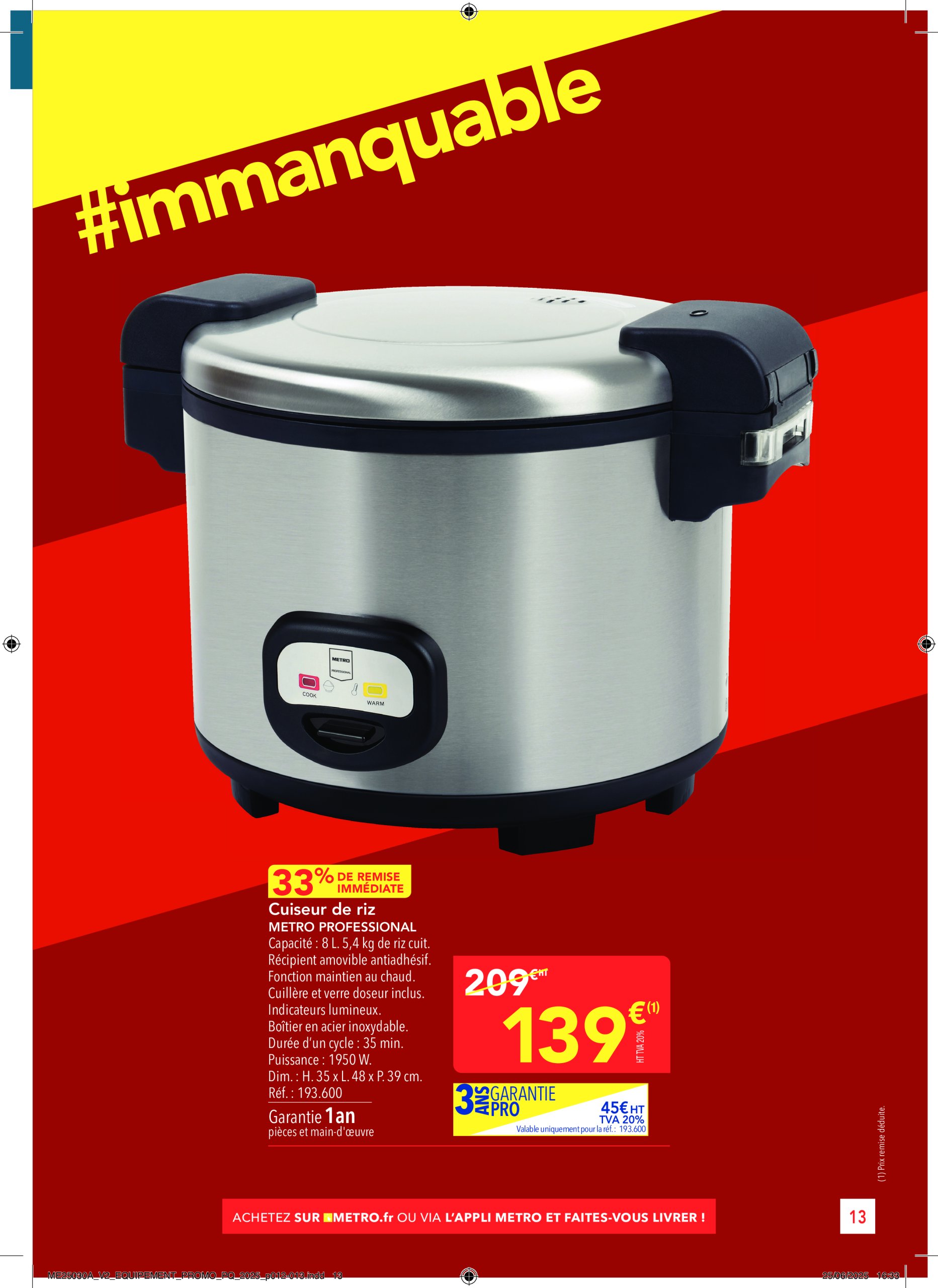 metro - Catalogue Metro - Sélection Promos Equipement valable du 17/07 au 13/08 - page: 13