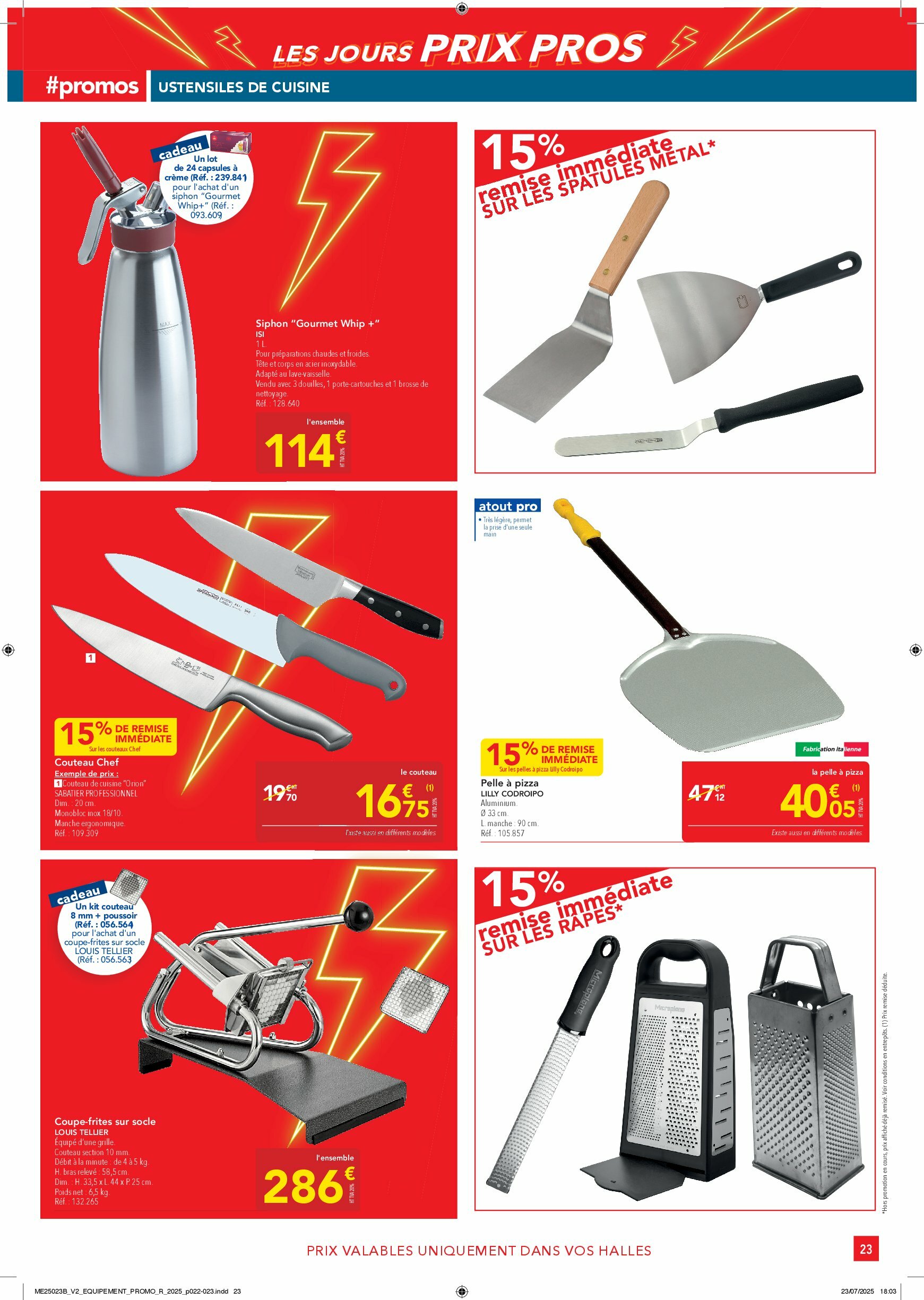 metro - Catalogue Metro - Les jours prix pros équipement valable du 14/08 au 30/09 - page: 23