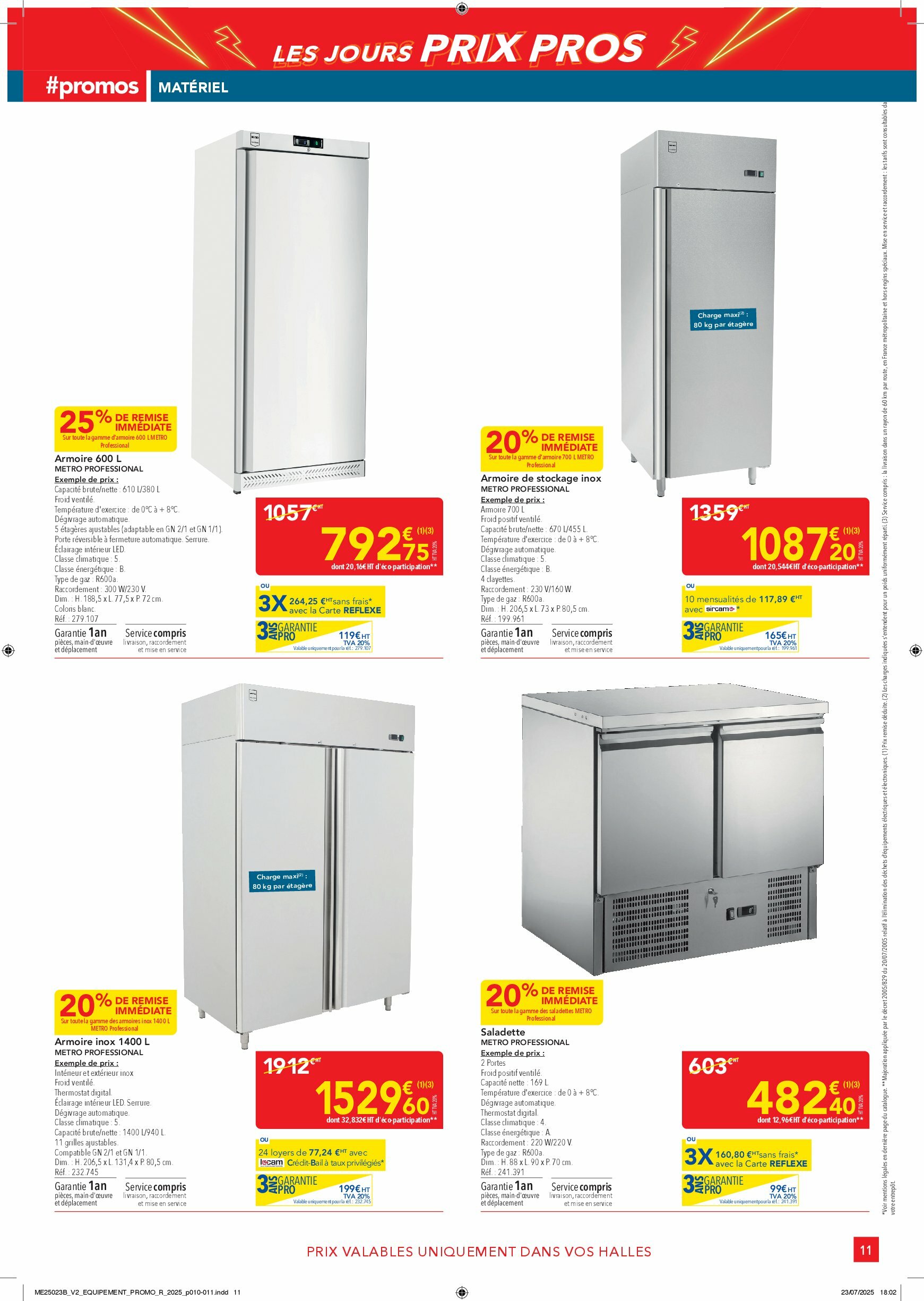 metro - Catalogue Metro - Les jours prix pros équipement valable du 14/08 au 30/09 - page: 11