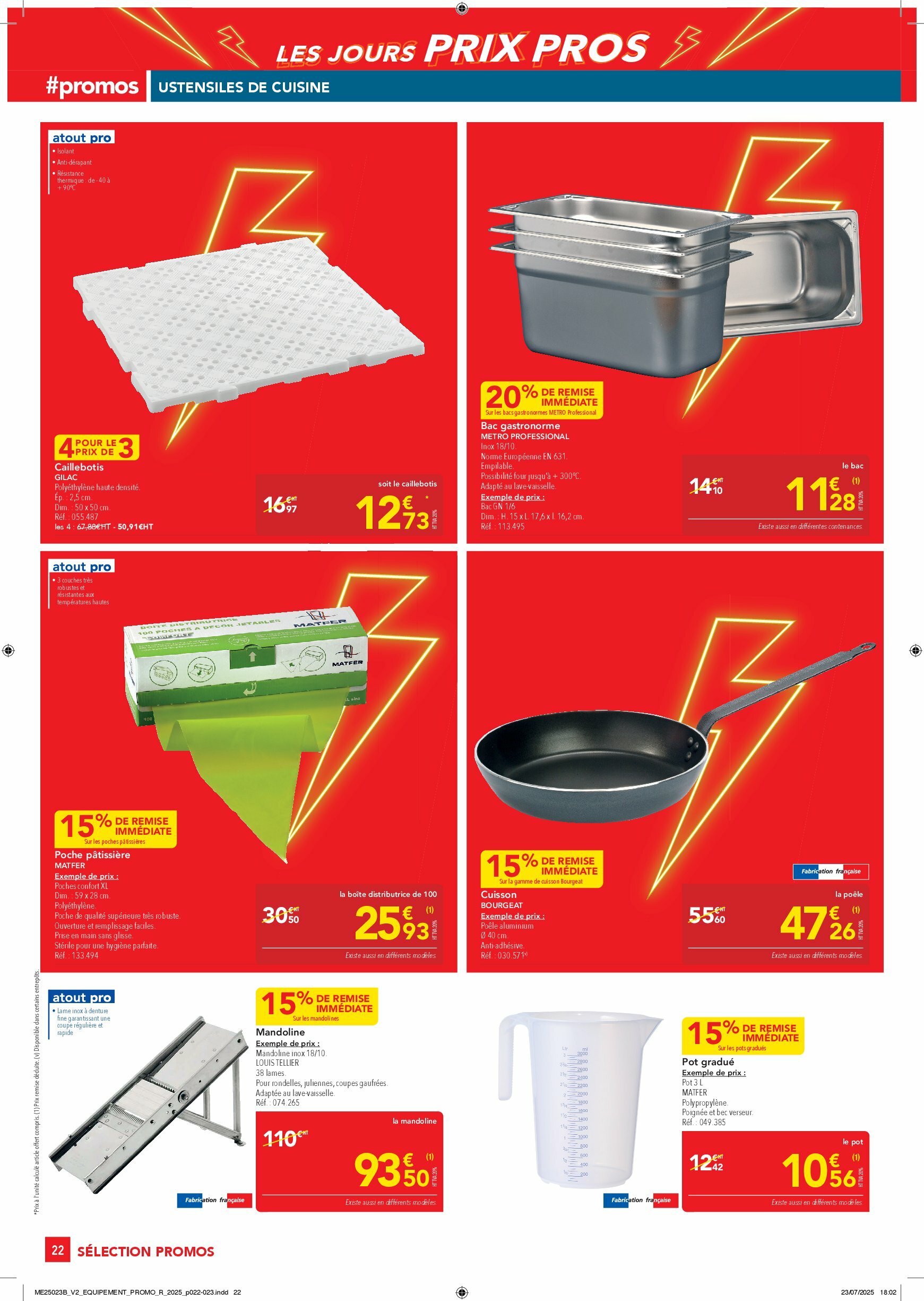 metro - Catalogue Metro - Les jours prix pros équipement valable du 14/08 au 30/09 - page: 22