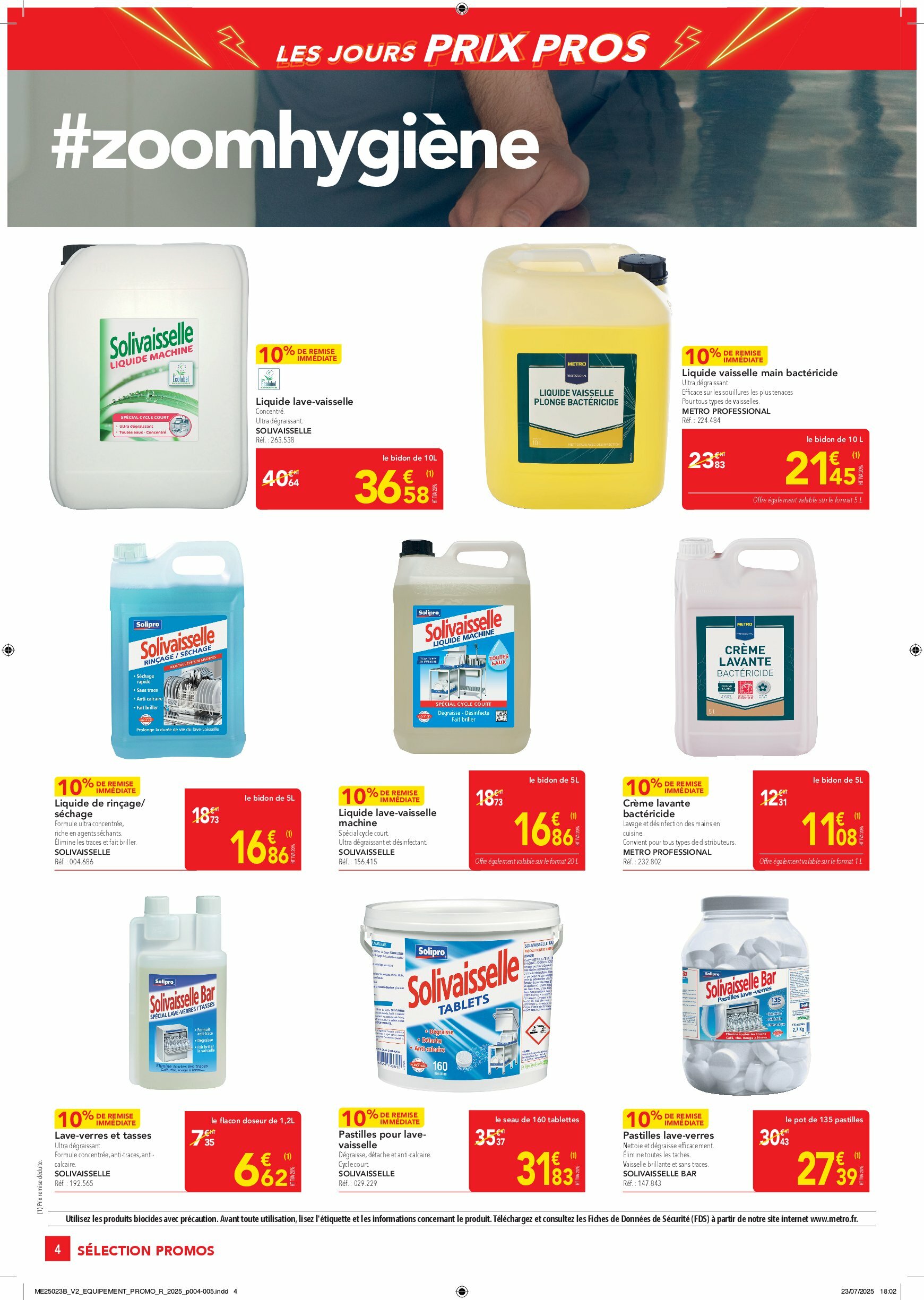 metro - Catalogue Metro - Les jours prix pros équipement valable du 14/08 au 30/09 - page: 4