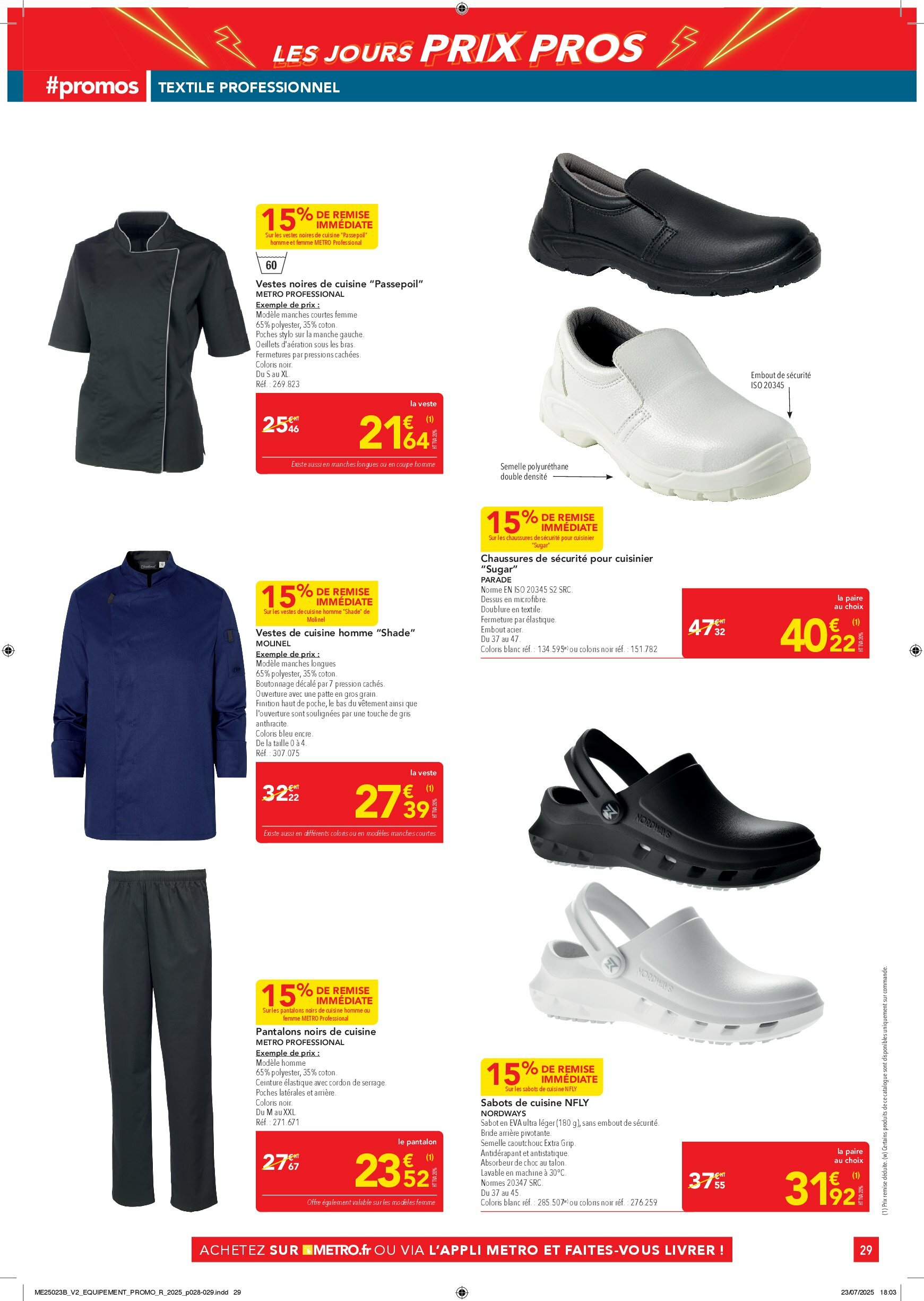 metro - Catalogue Metro - Les jours prix pros équipement valable du 14/08 au 30/09 - page: 29